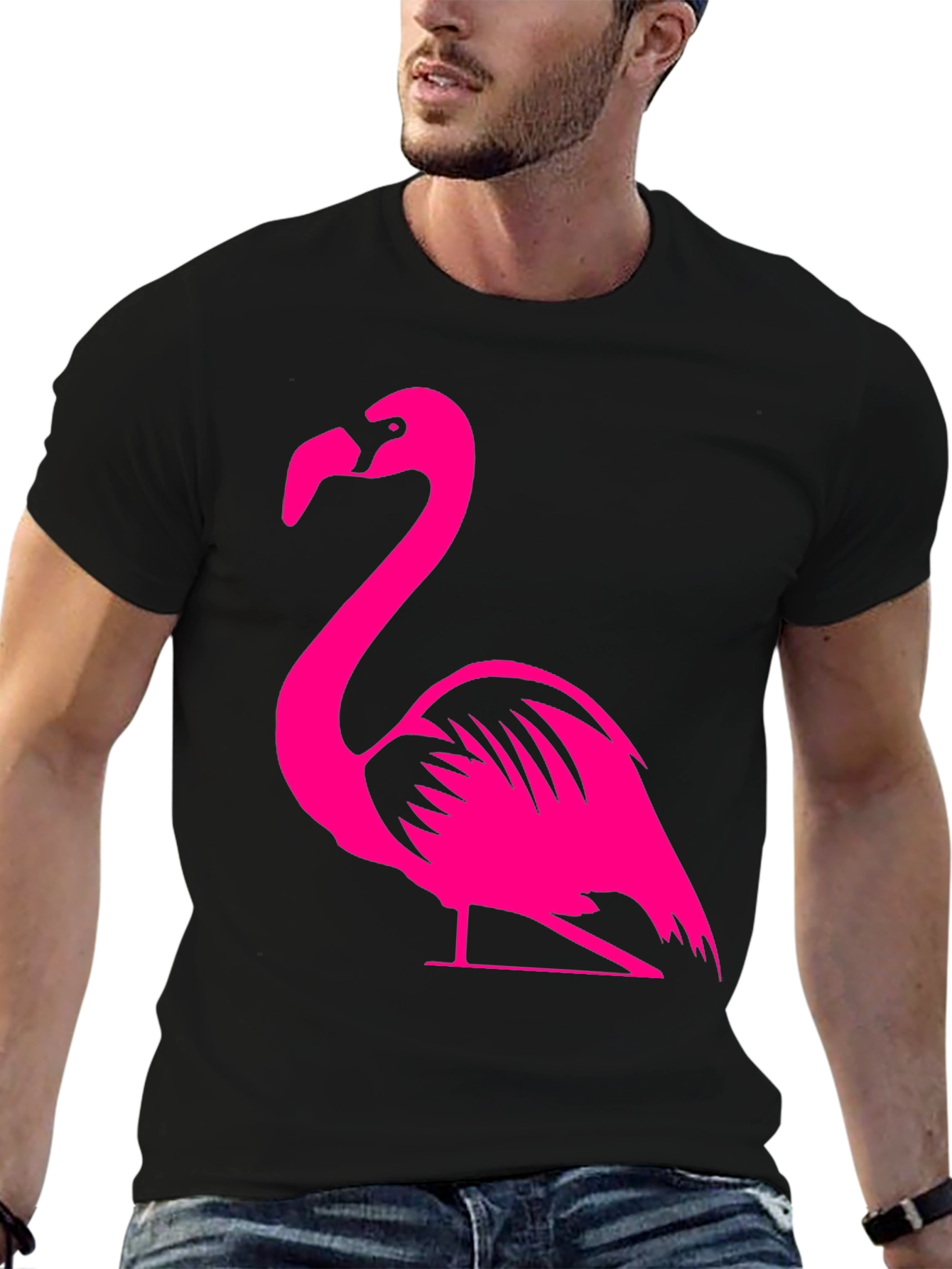 Flamingo Graphic Tee - Mens Black T-Shirt