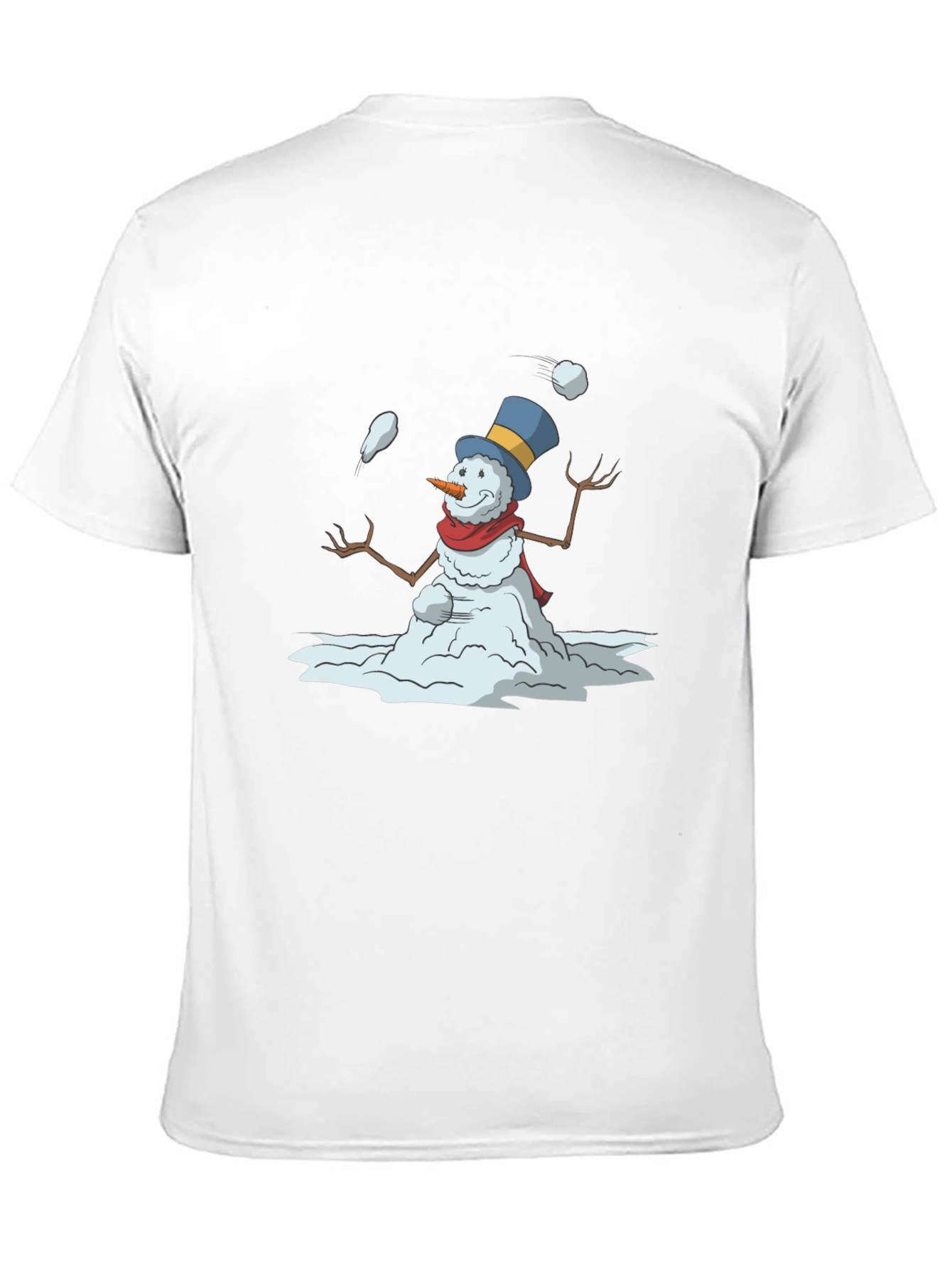 Snowman Juggling Black T-Shirt