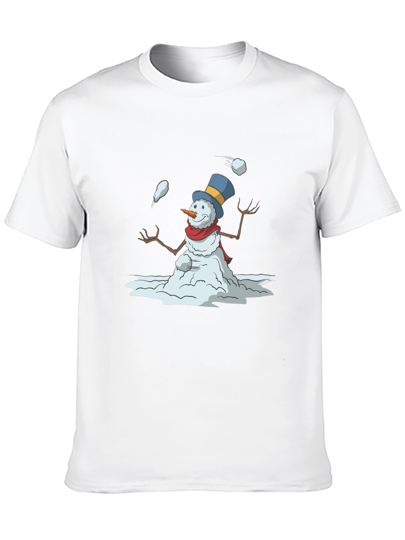 Snowman Juggling Black T-Shirt