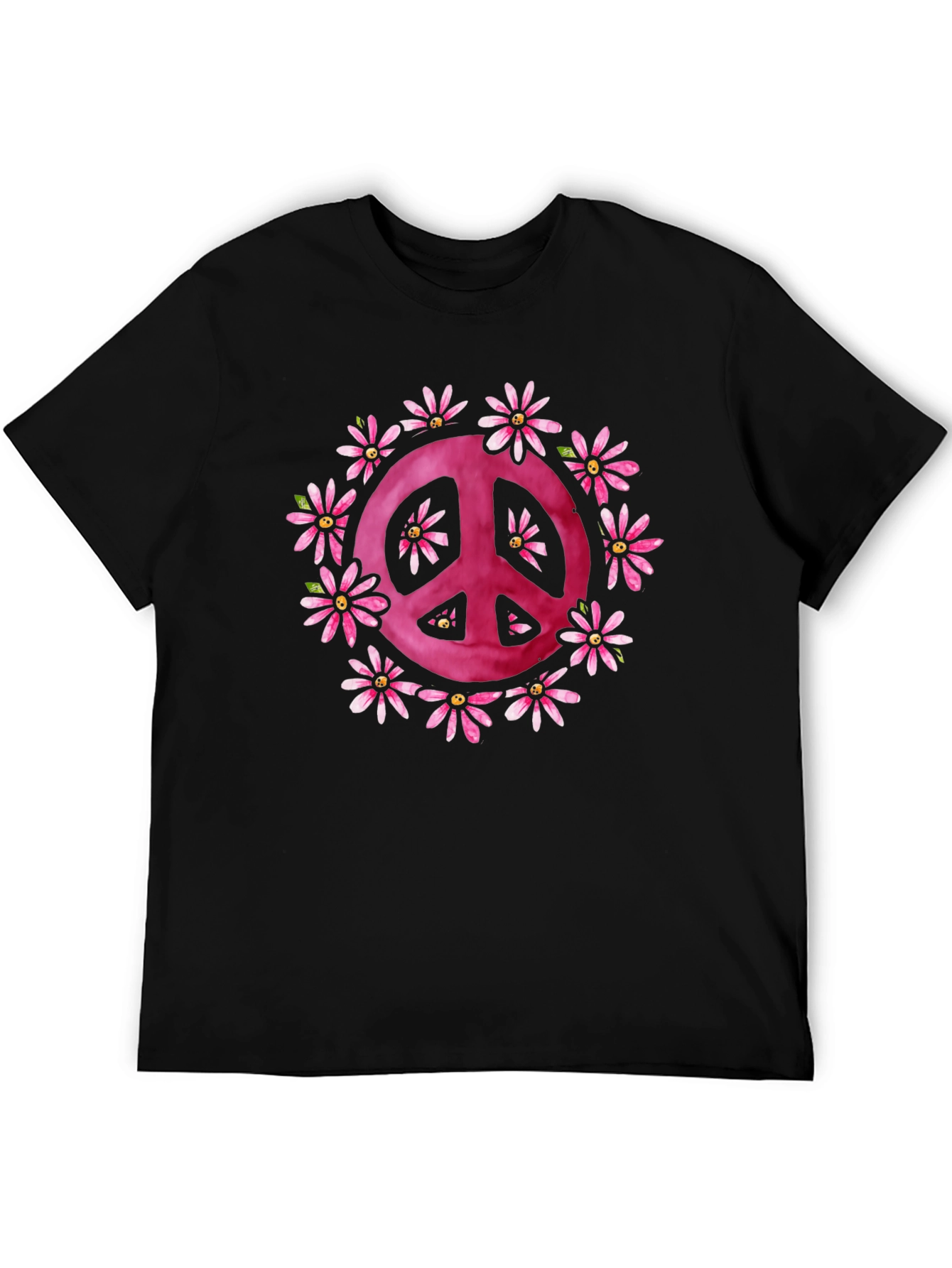 Peace Sign Flower Graphic T-Shirt