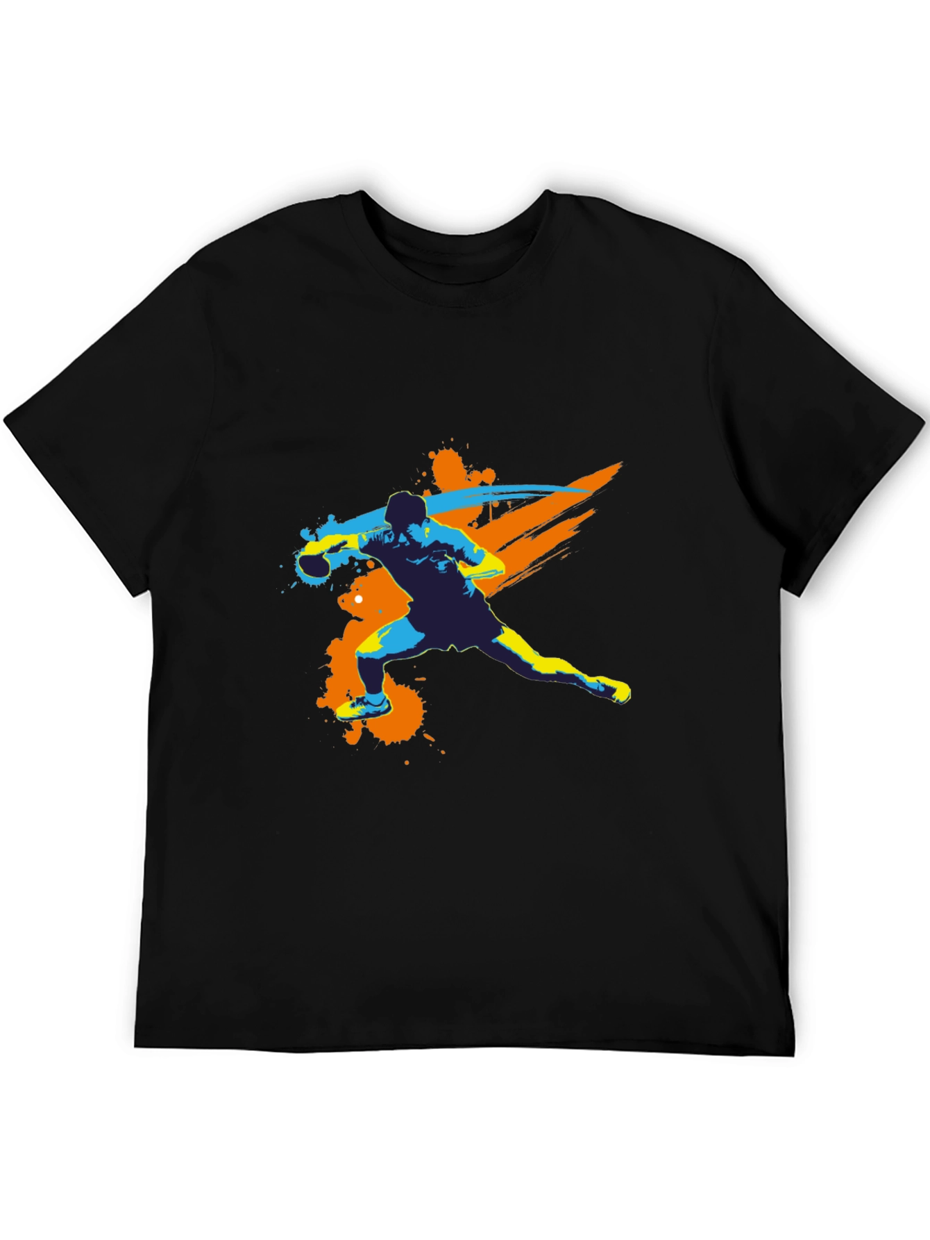 Dynamic Football Player Graphic Tee - Black