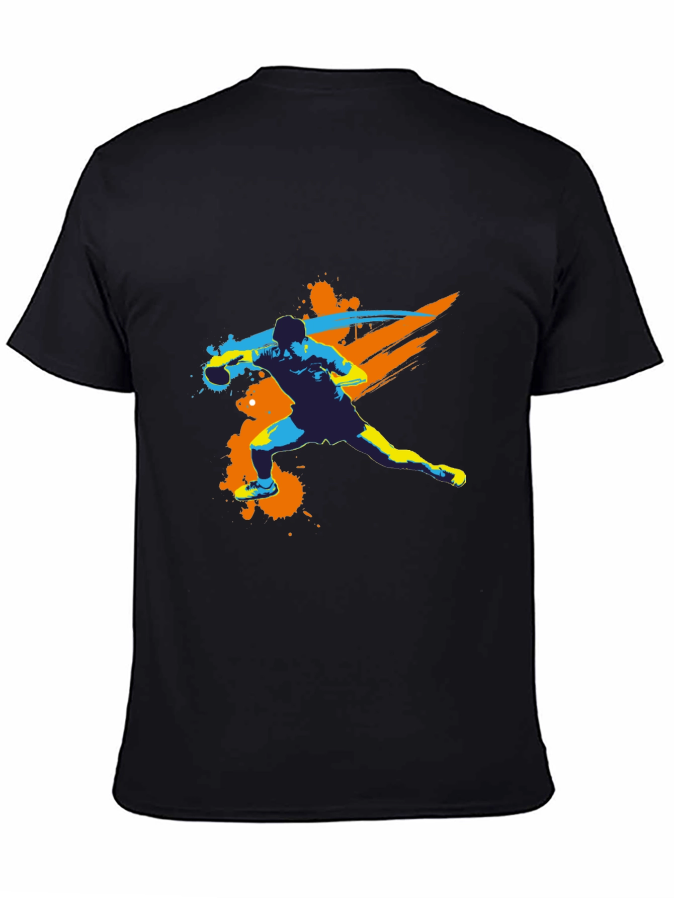 Dynamic Football Player Graphic Tee - Black