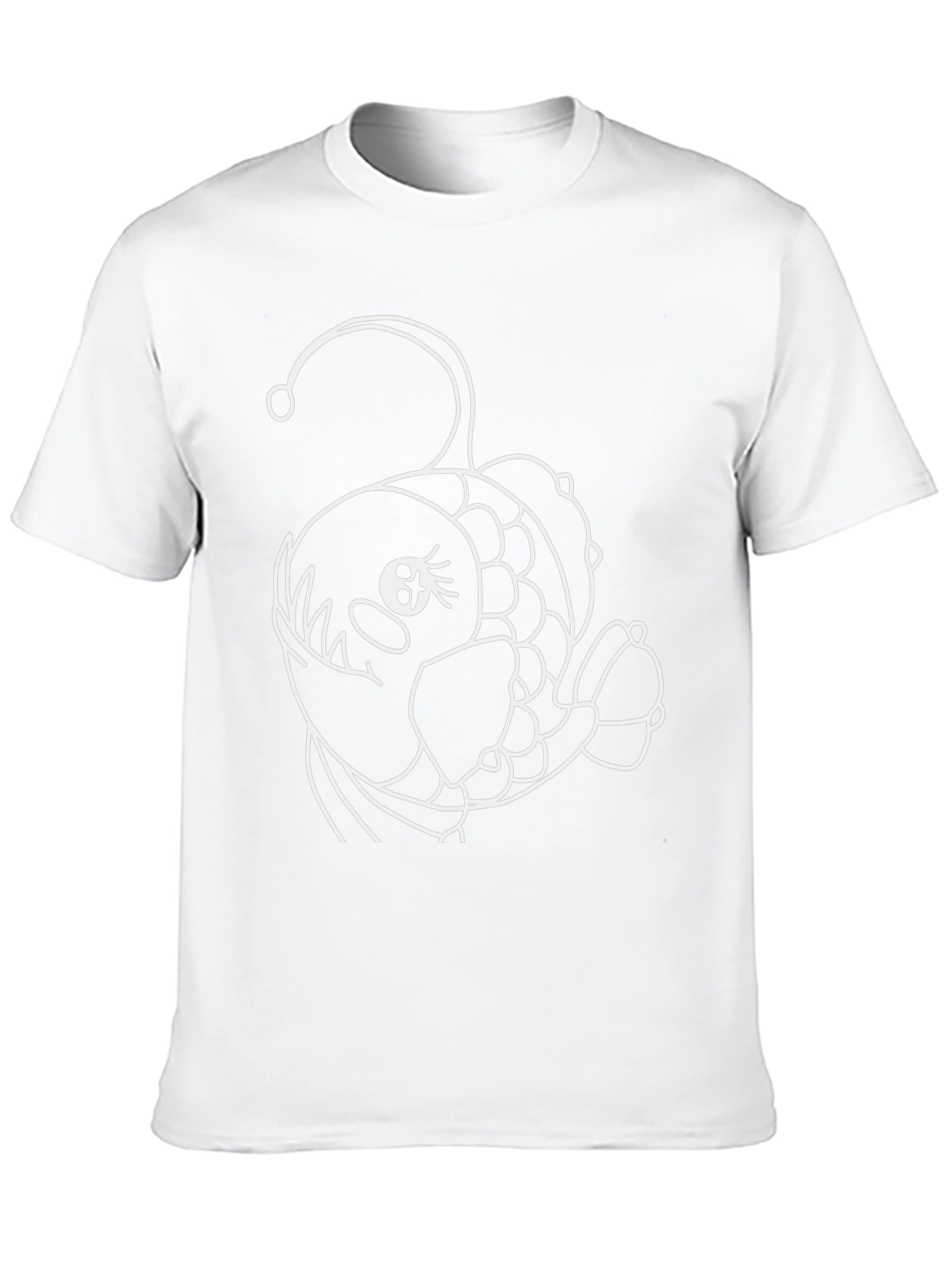 Angler Fish Graphic Tee - Black Cotton T-Shirt