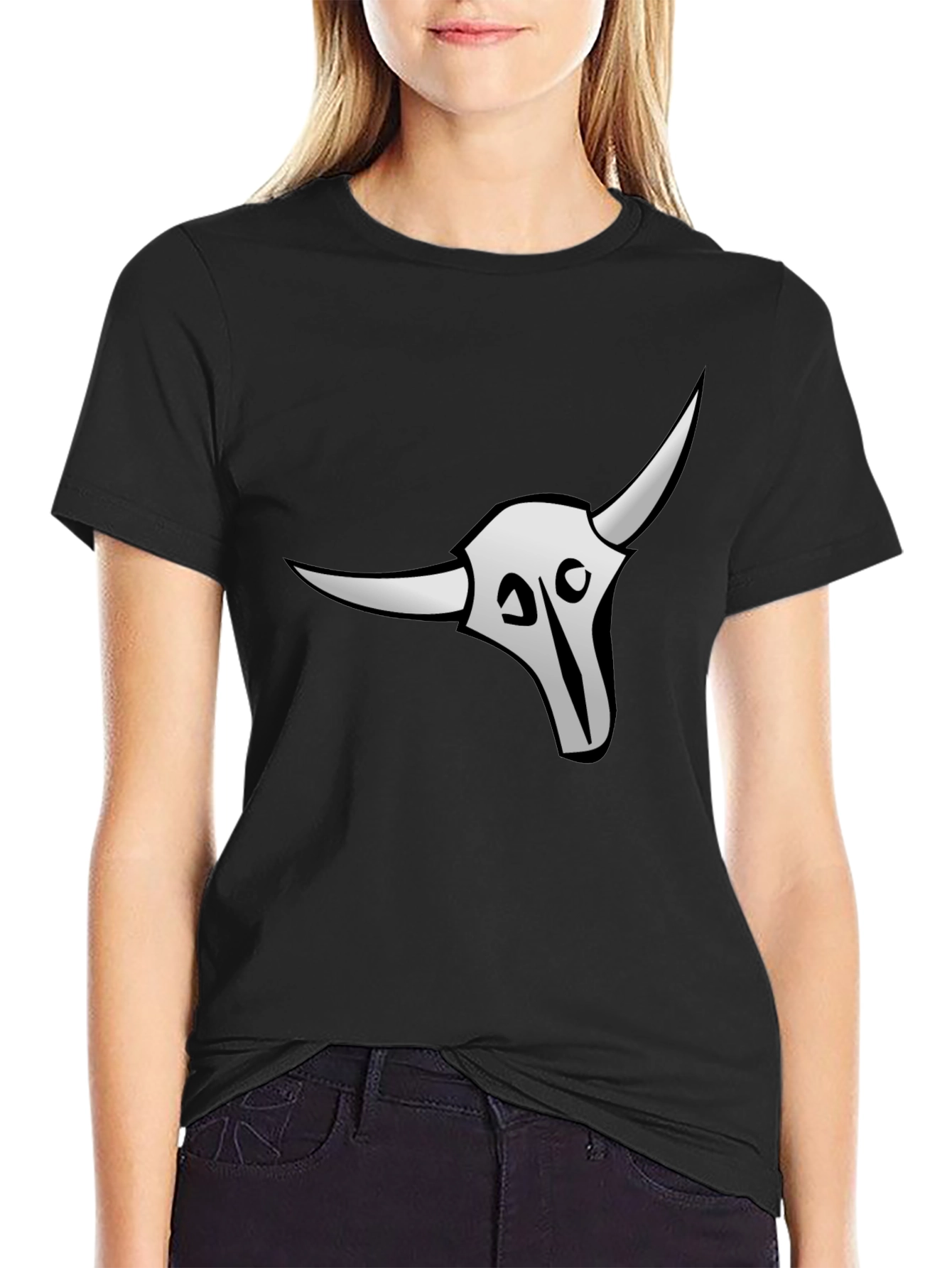 Skull Bull T-Shirt - Premium Black Cotton Tee