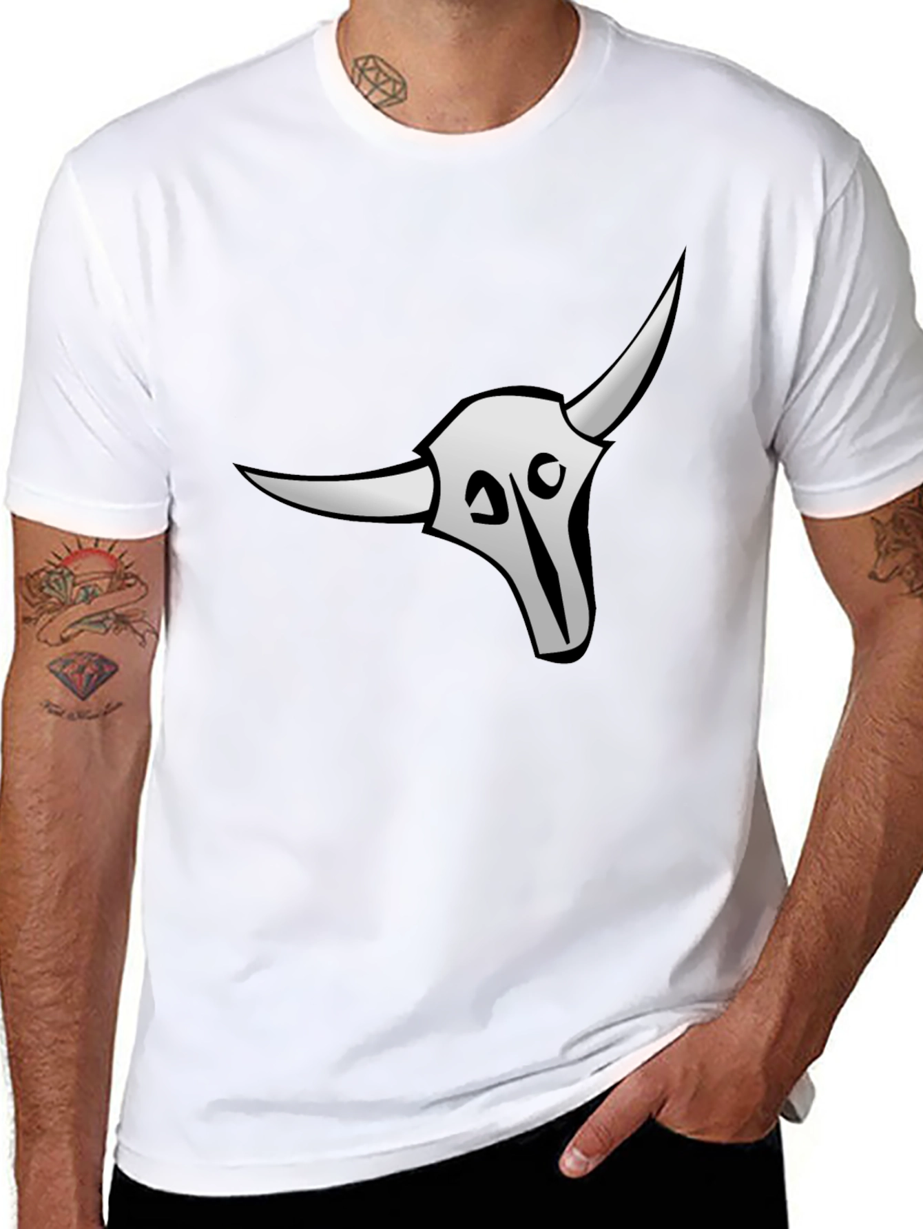 Skull Bull T-Shirt - Premium Black Cotton Tee
