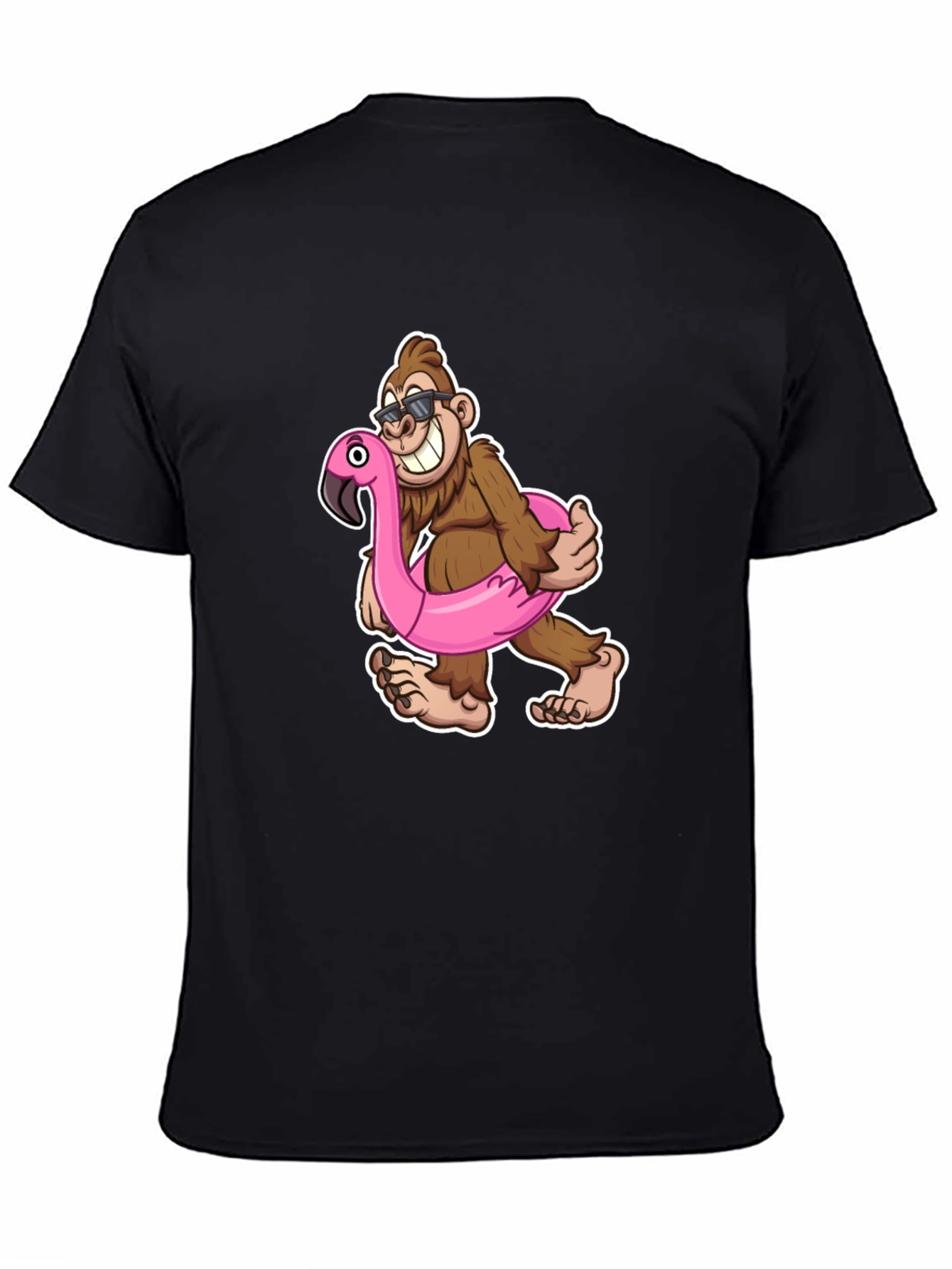 Fun Bigfoot T-Shirt with Flamingo Float