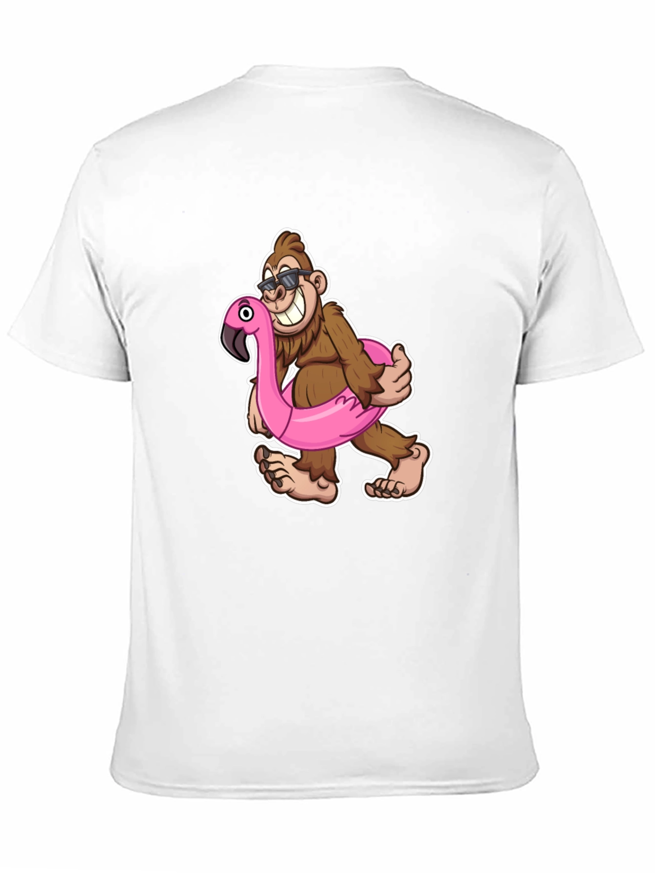 Fun Bigfoot T-Shirt with Flamingo Float