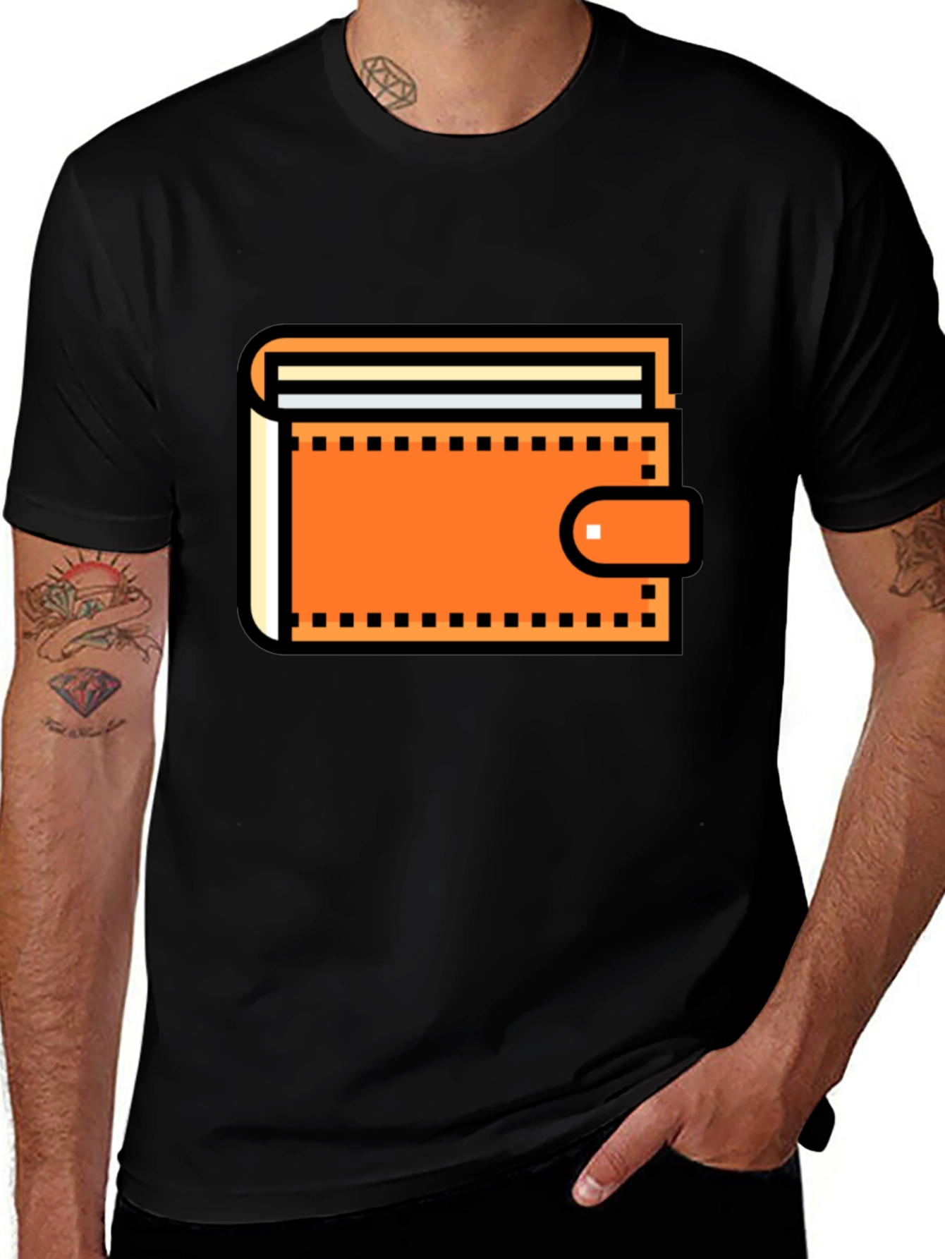 Wallet Graphic Black T-Shirt