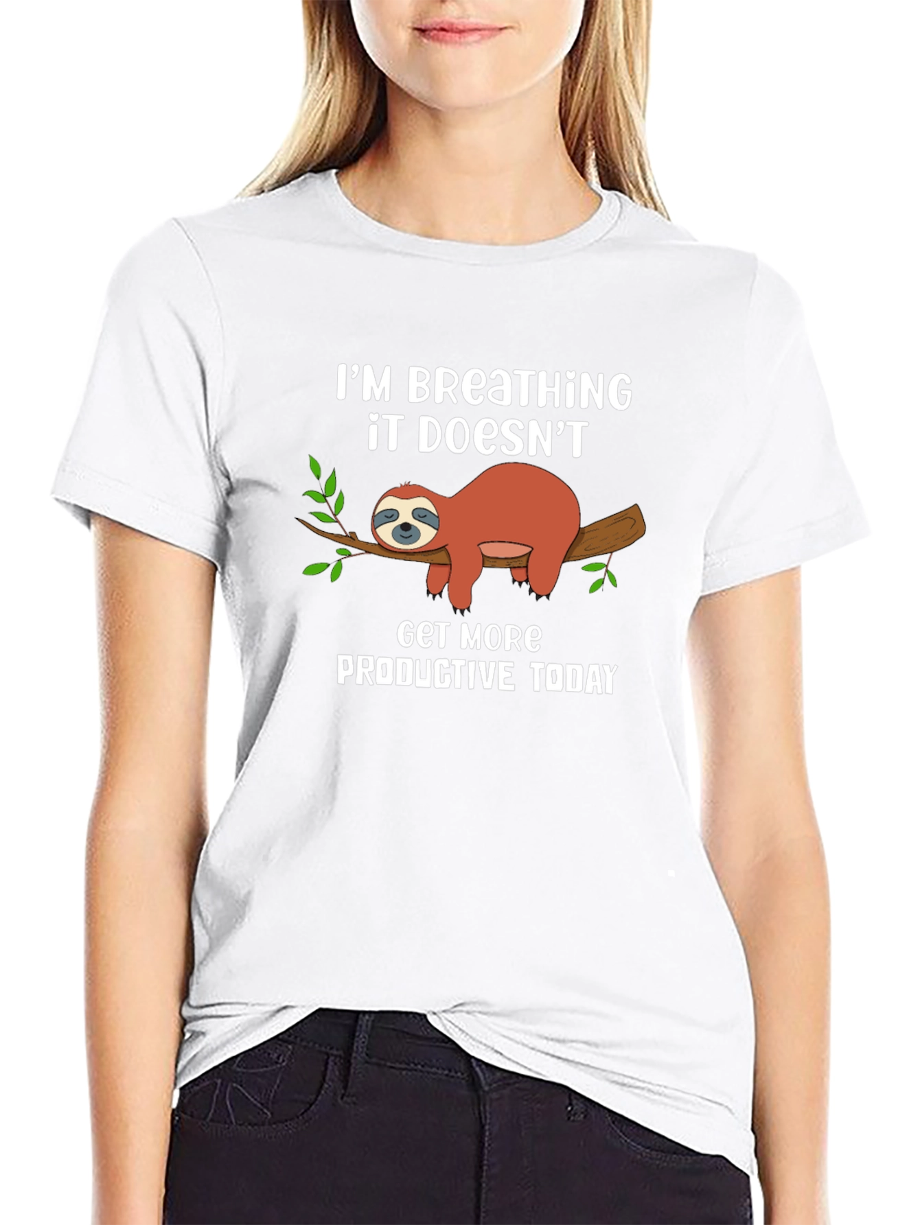 Sloth Breathing T-Shirt - Relaxed Lazy Day Tee
