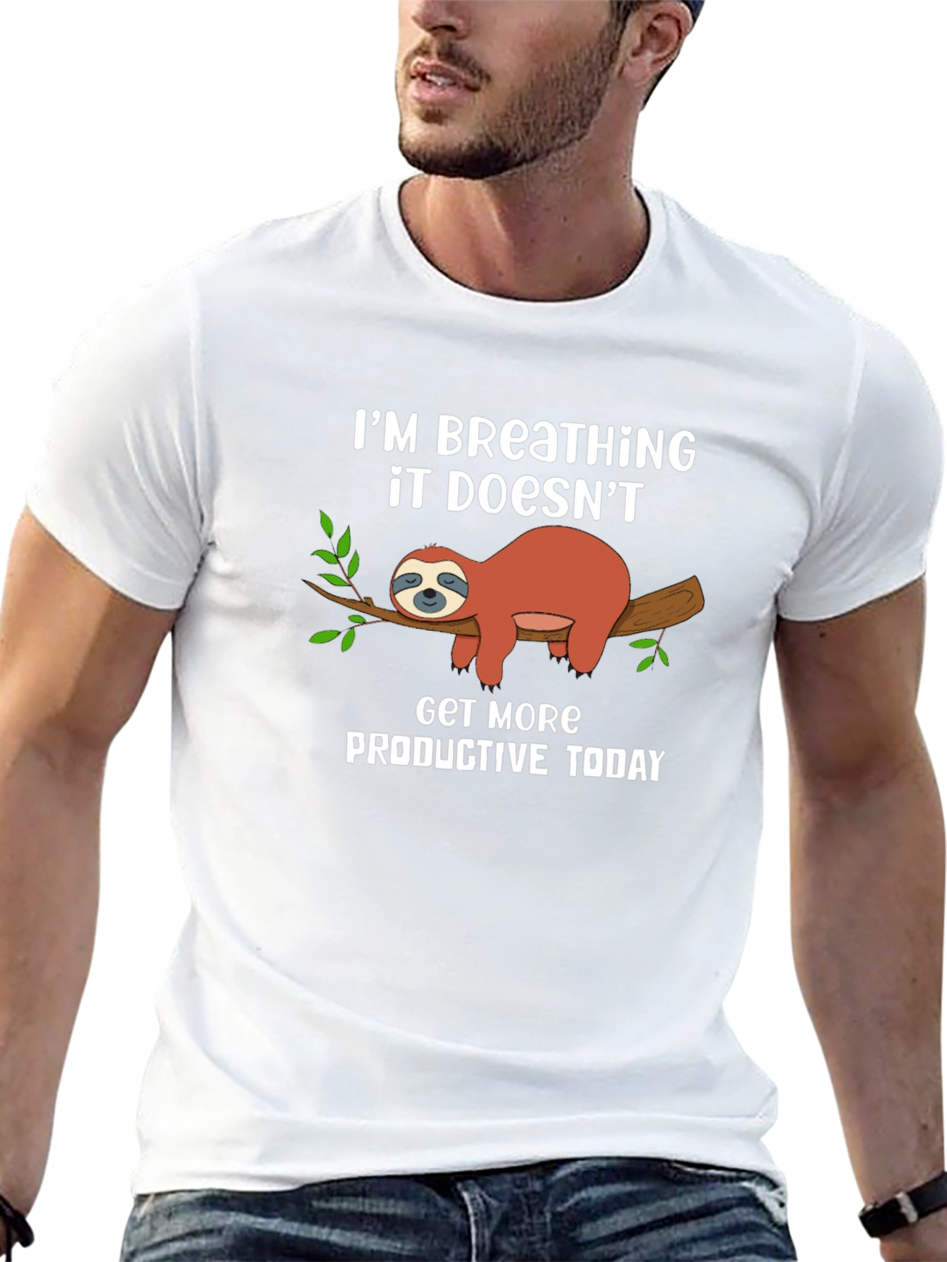 Sloth Breathing T-Shirt - Relaxed Lazy Day Tee