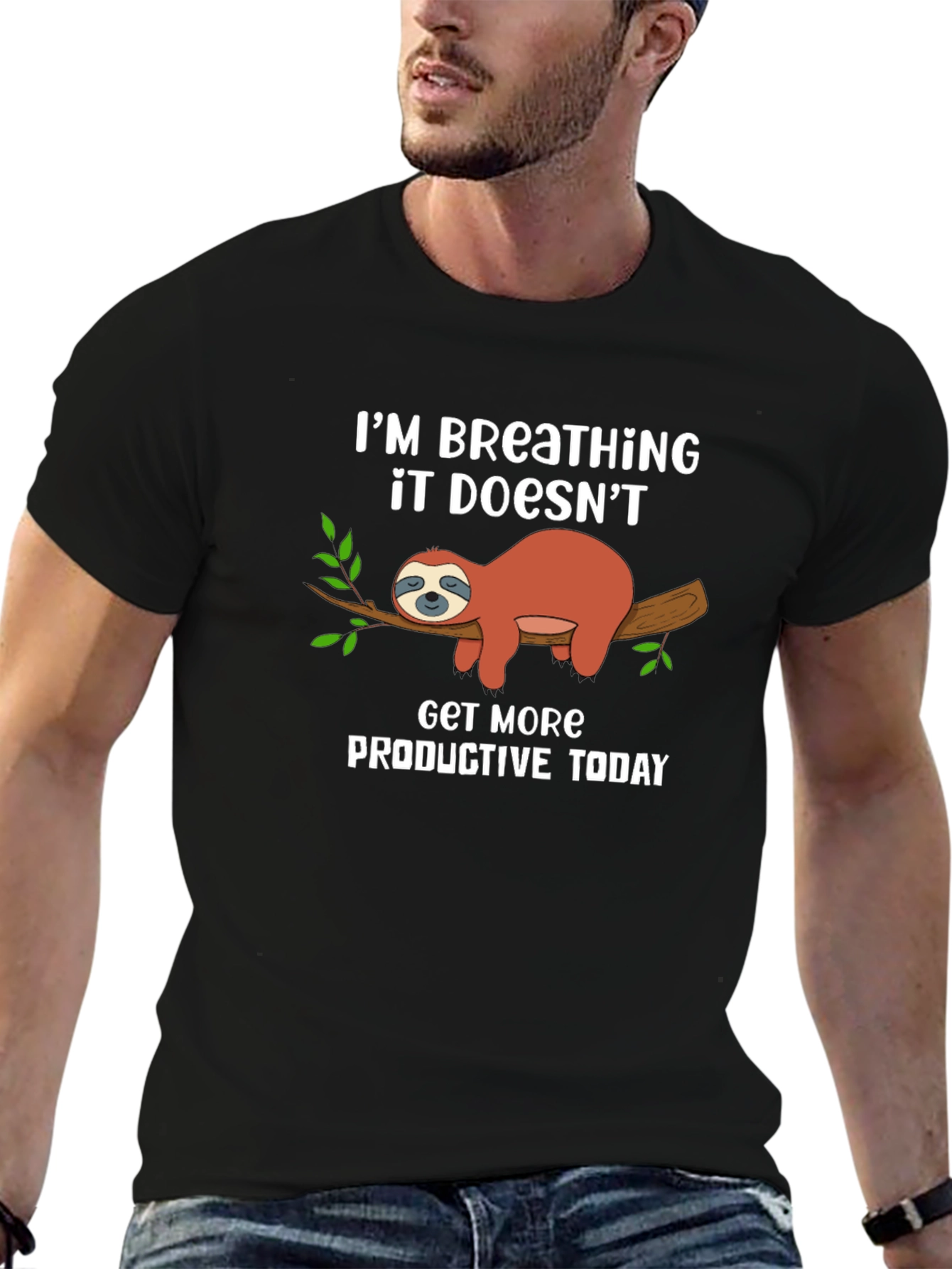Sloth Breathing T-Shirt - Relaxed Lazy Day Tee