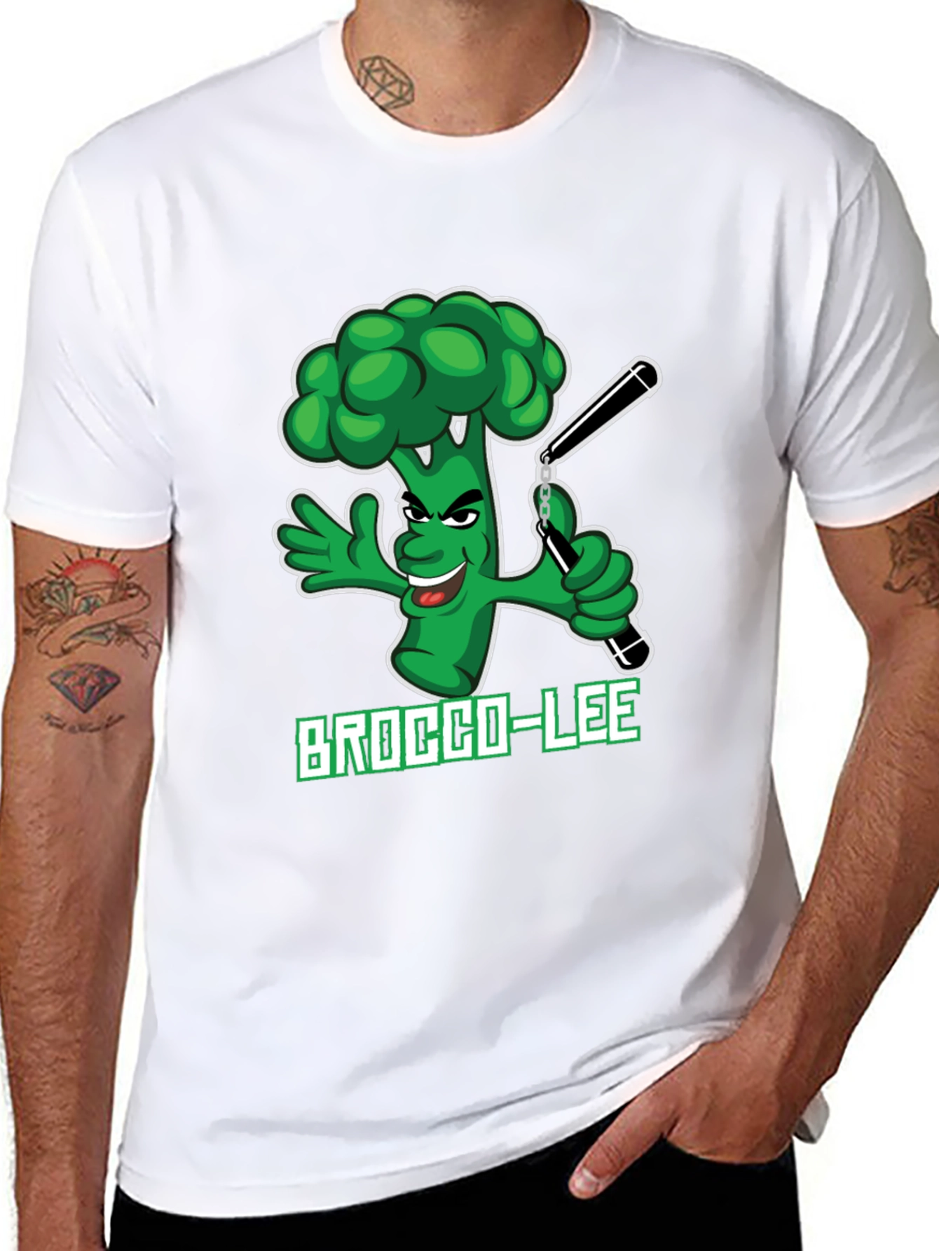 Brocco-Lee T-Shirt - Funny Broccoli Ninja Design