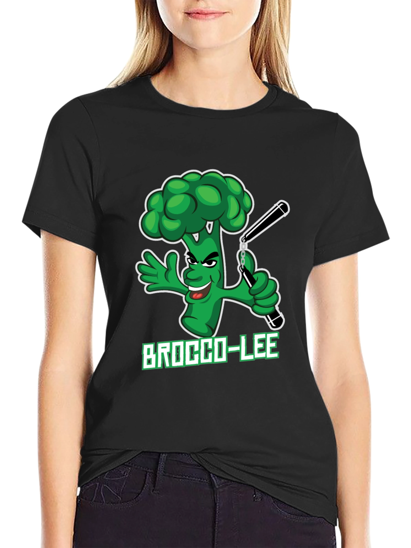 Brocco-Lee T-Shirt - Funny Broccoli Ninja Design