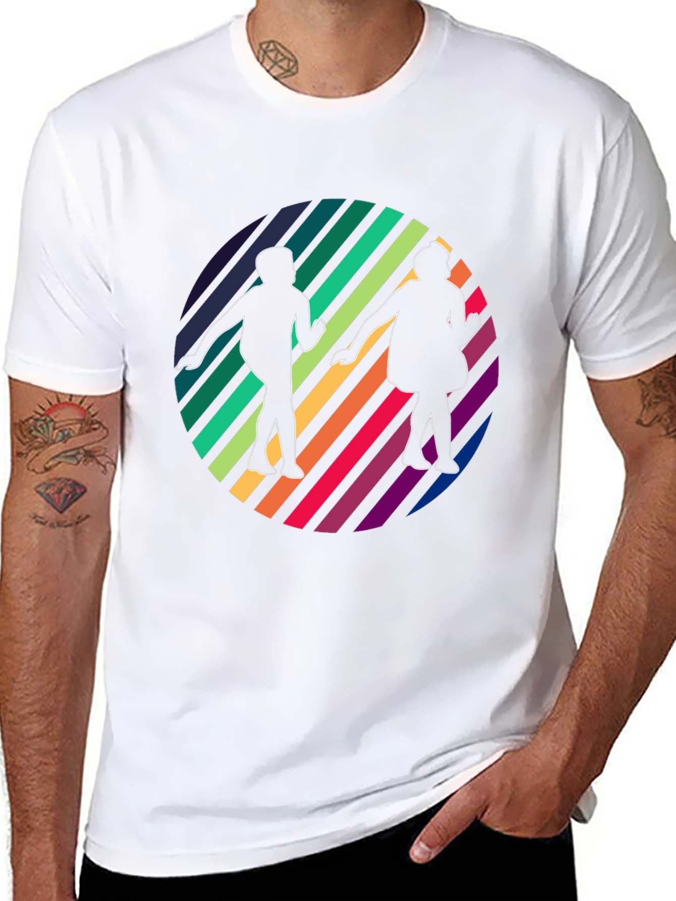 Retro Rainbow Dance Silhouette Tee