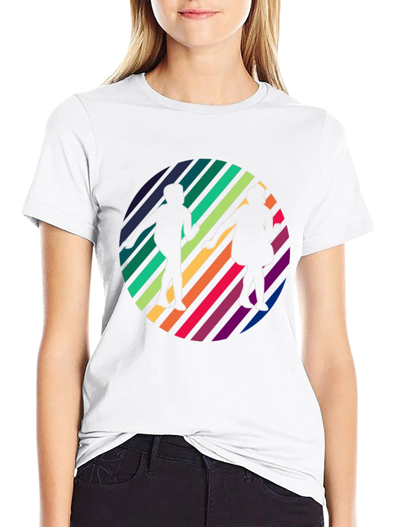 Retro Rainbow Dance Silhouette Tee