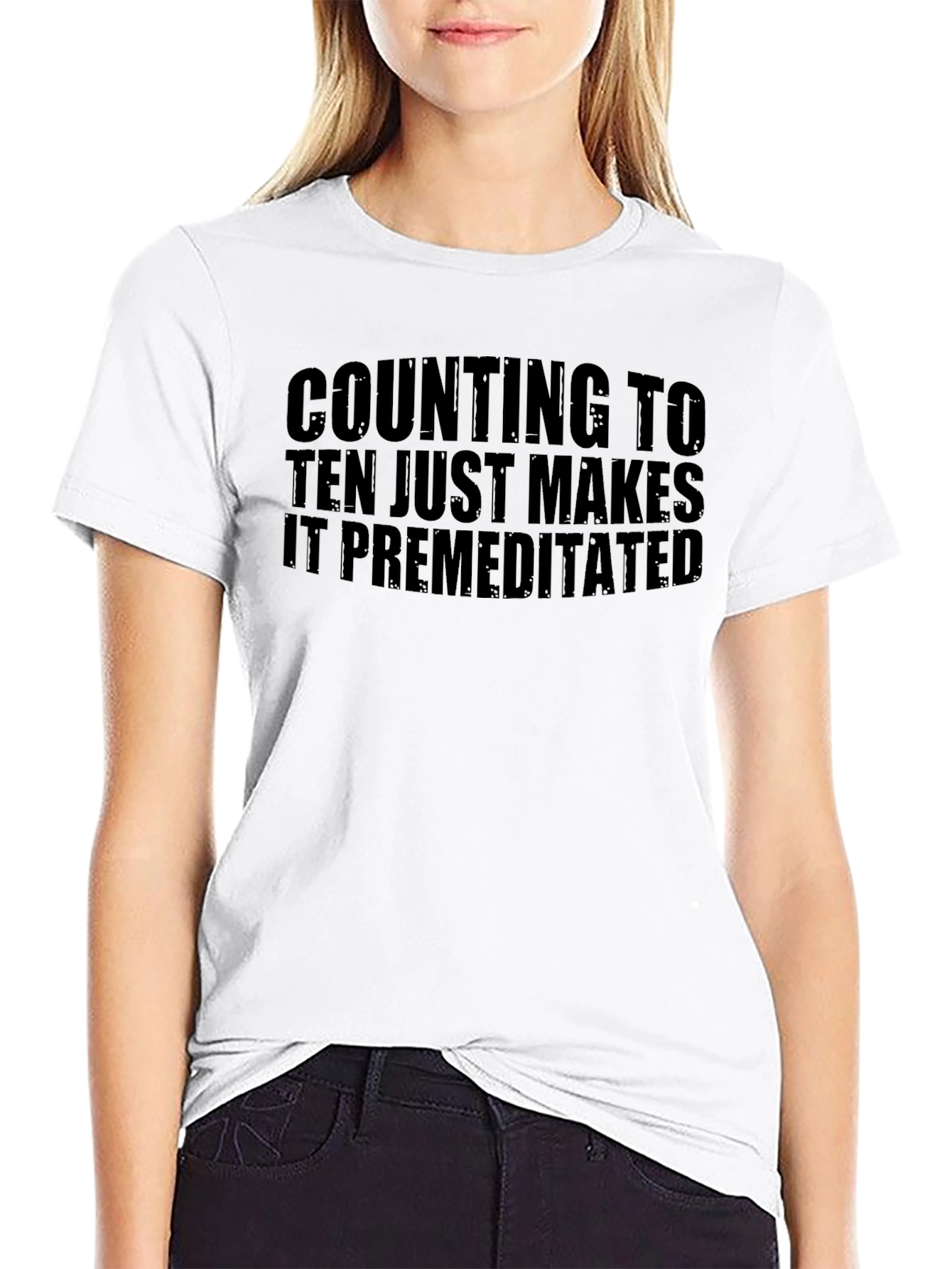Counting to Ten Premeditated Black Graphic T-Shirt
