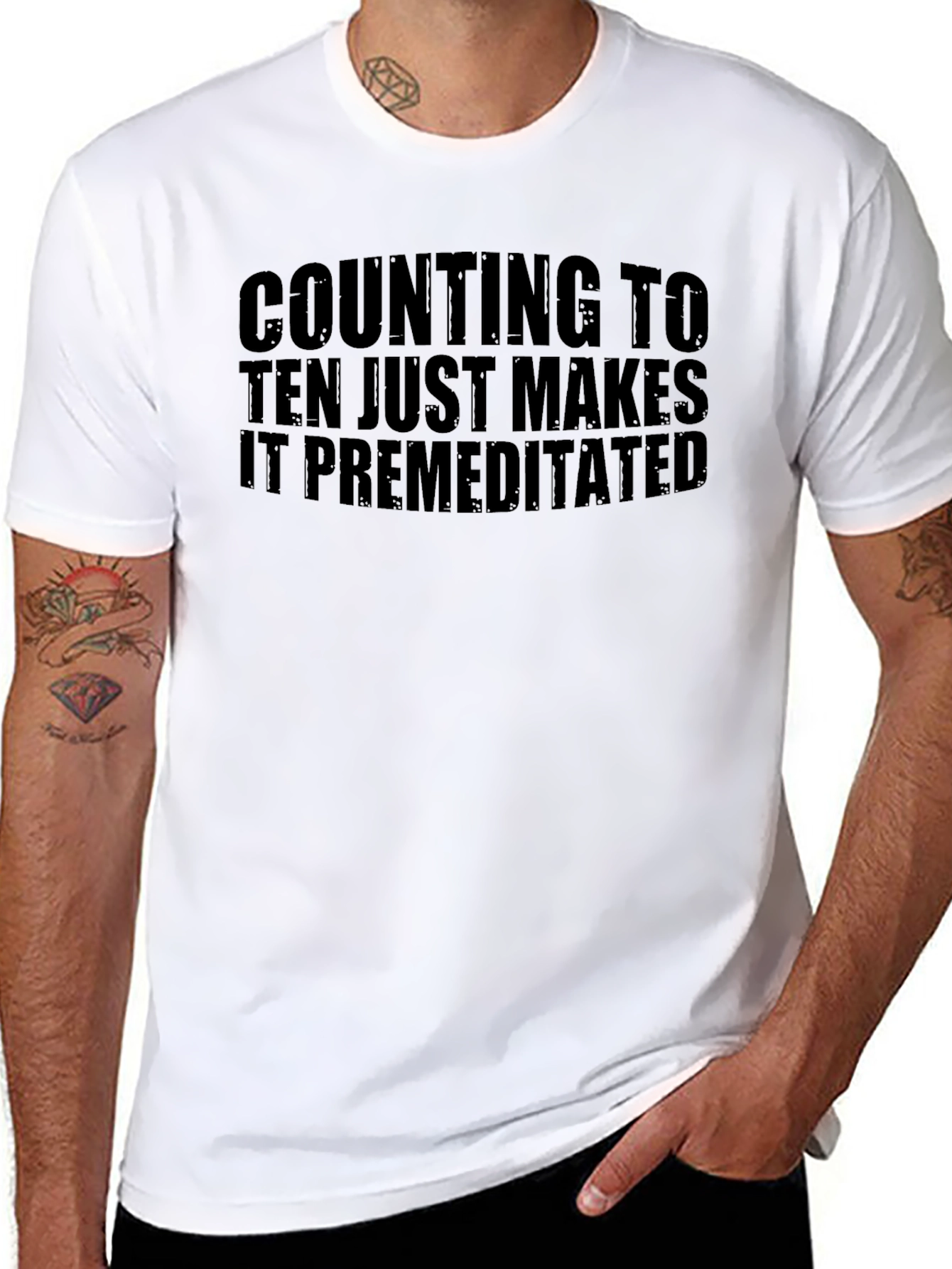 Counting to Ten Premeditated Black Graphic T-Shirt