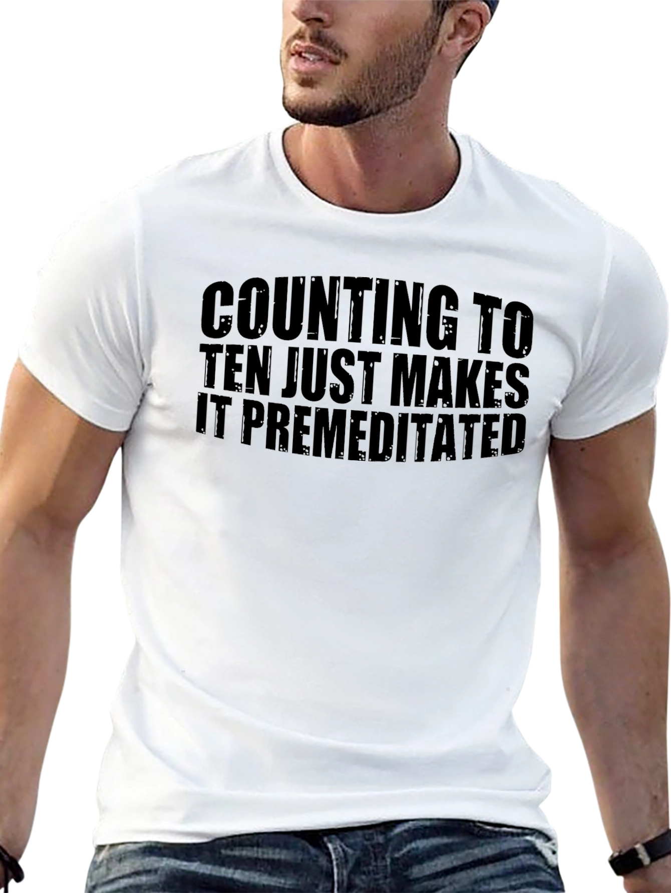 Counting to Ten Premeditated Black Graphic T-Shirt