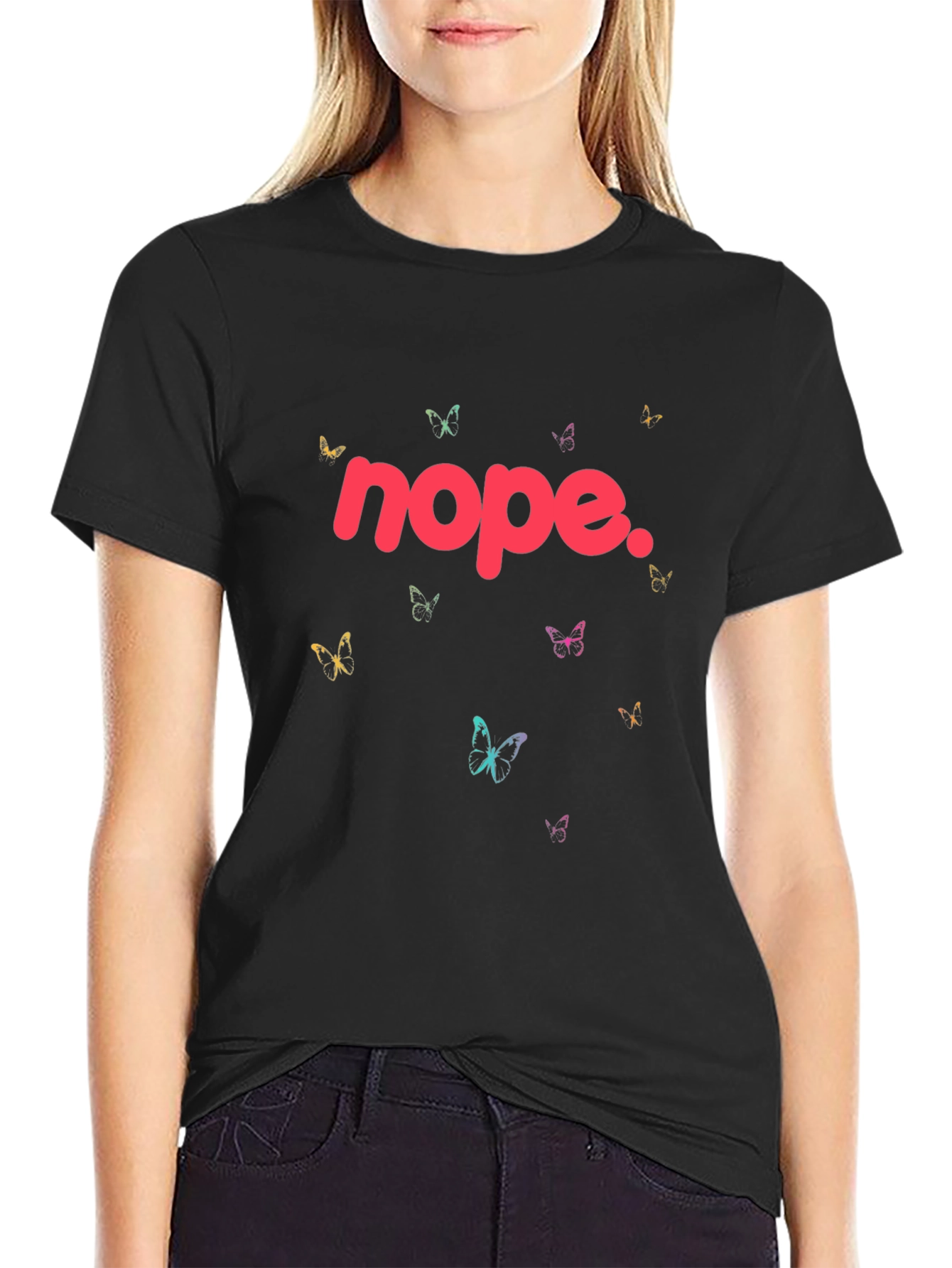 Nope Butterfly Graphic Tee