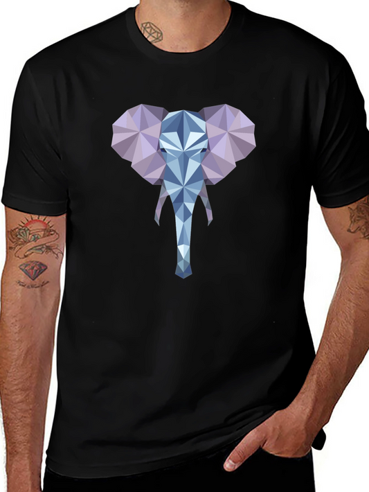 Geometric Elephant Tee - Modern Style