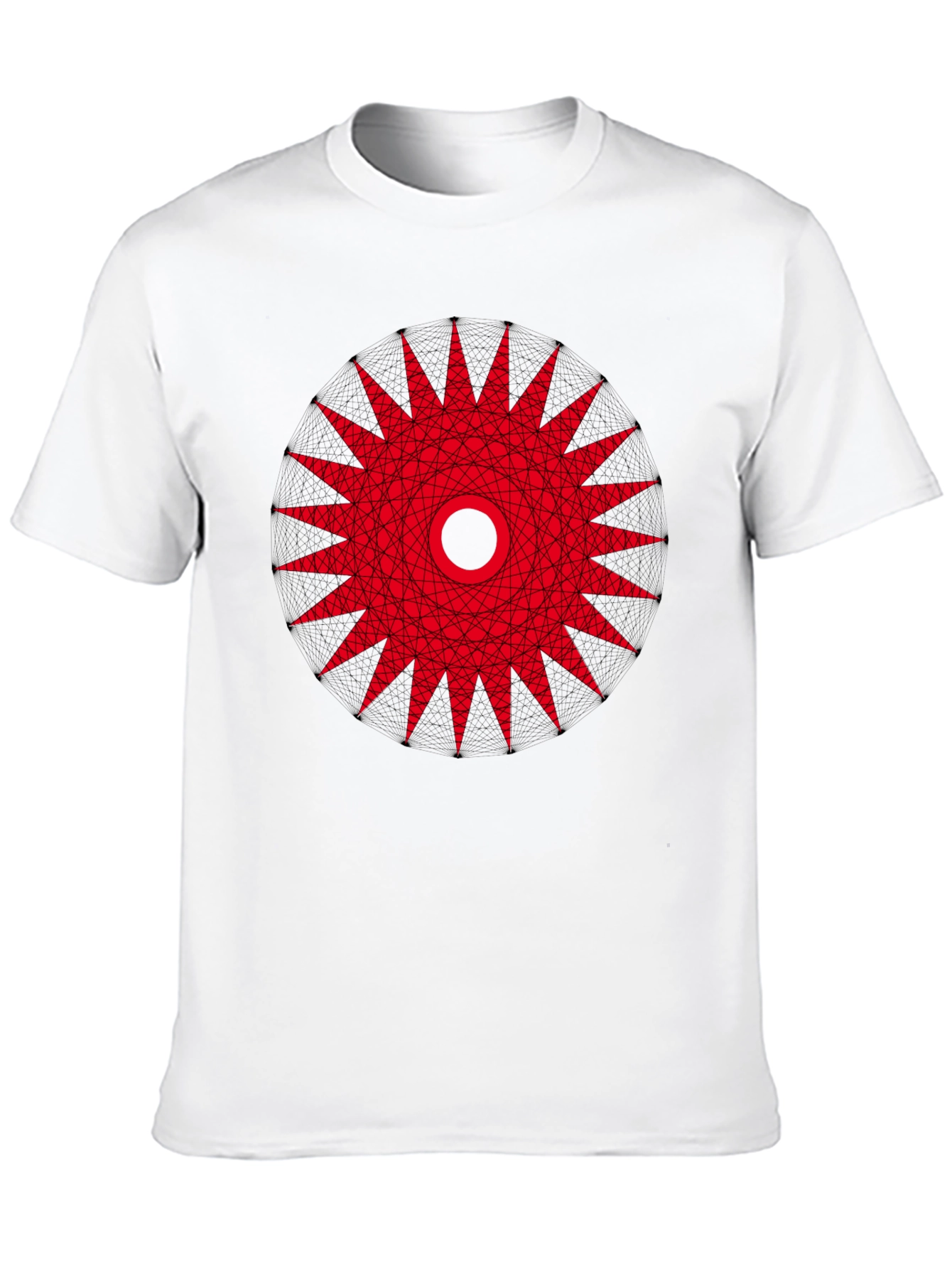 Geometric Mandala Graphic Tee - Black