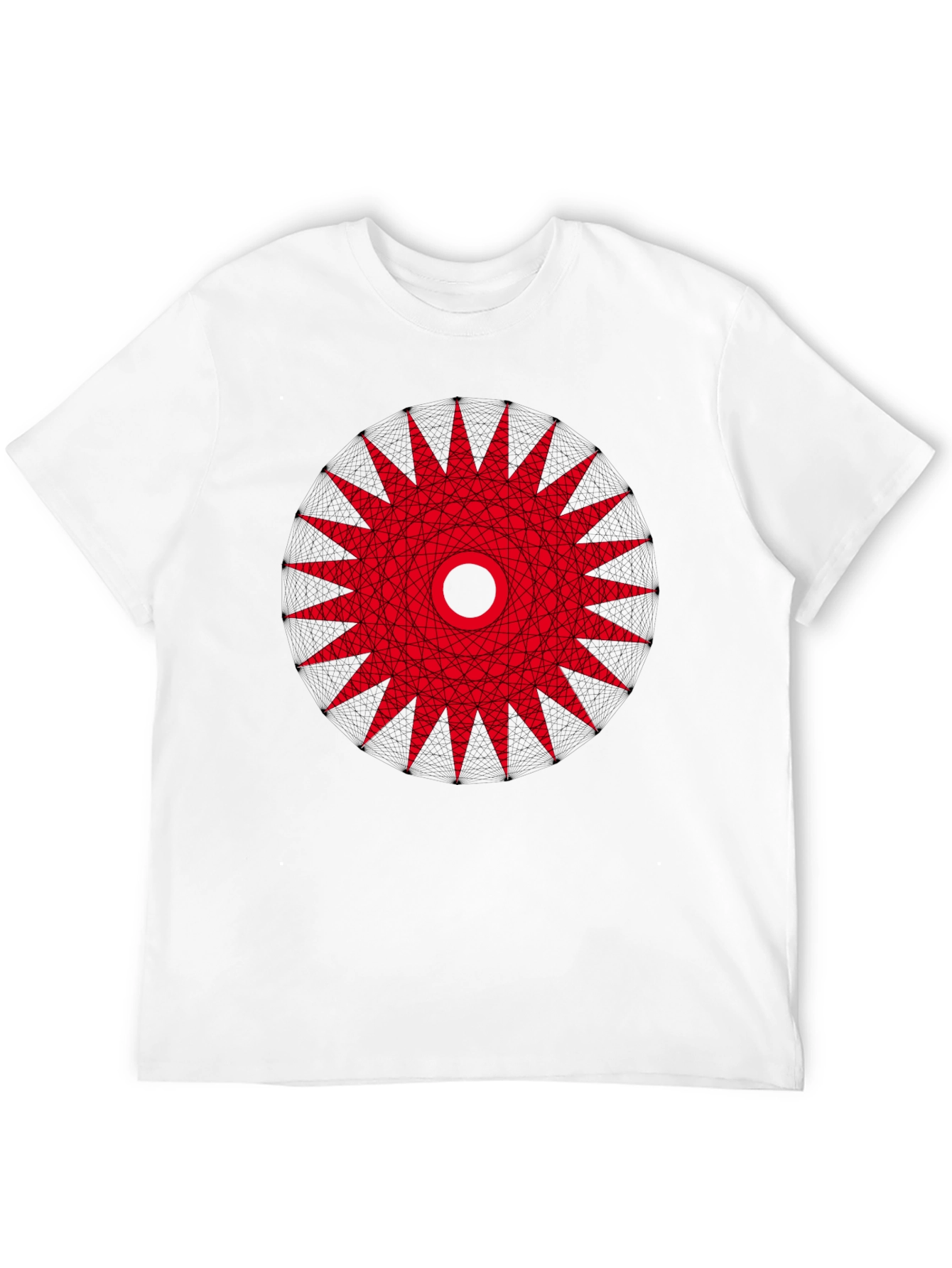 Geometric Mandala Graphic Tee - Black