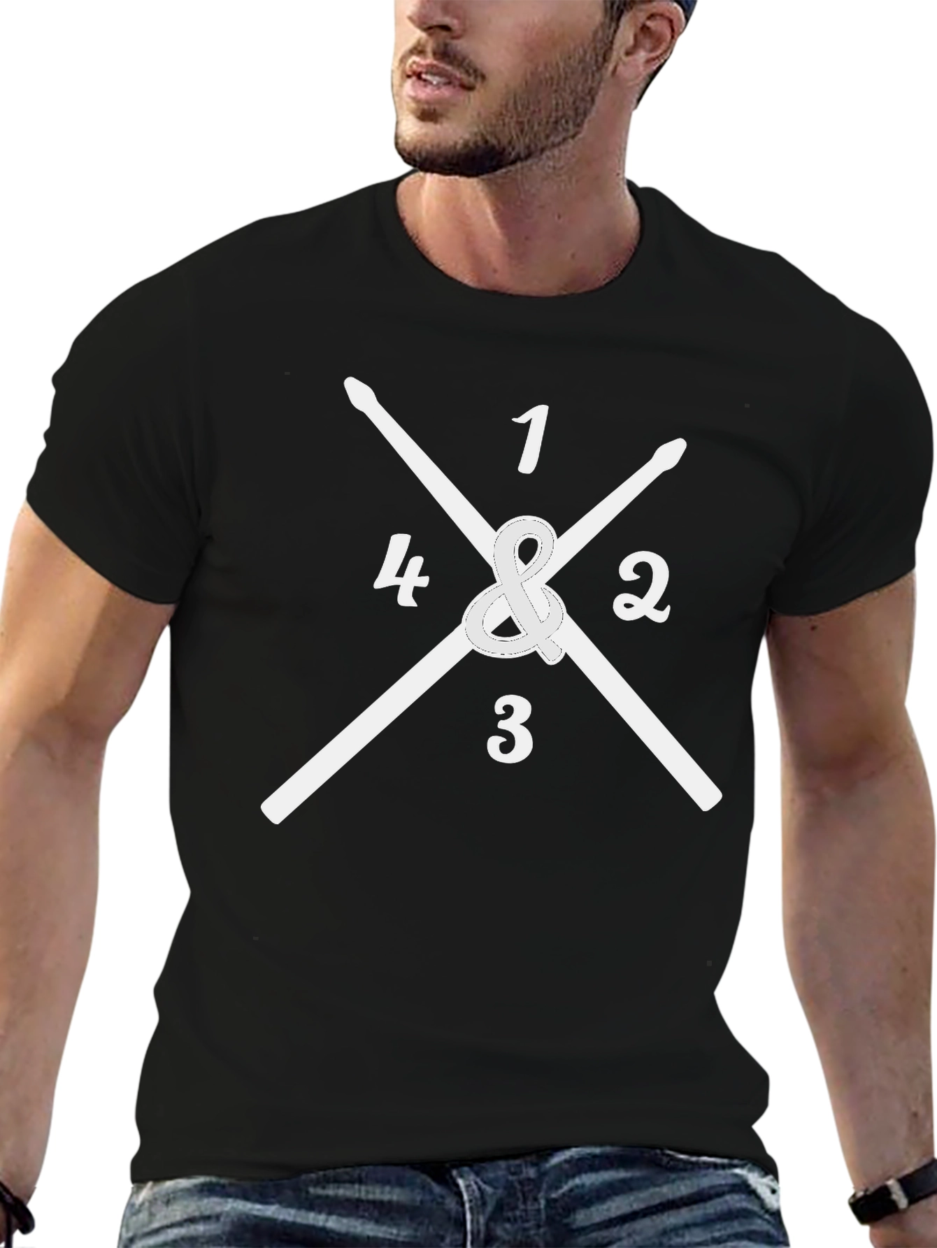Drummer Rhythm T-Shirt - 1234 Drumsticks Tee