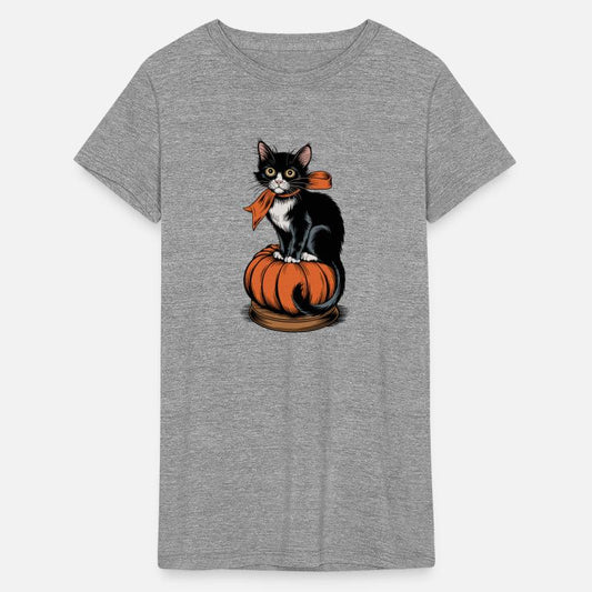 Black and White Cat On Pumpkin