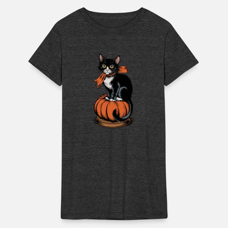 Black and White Cat On Pumpkin