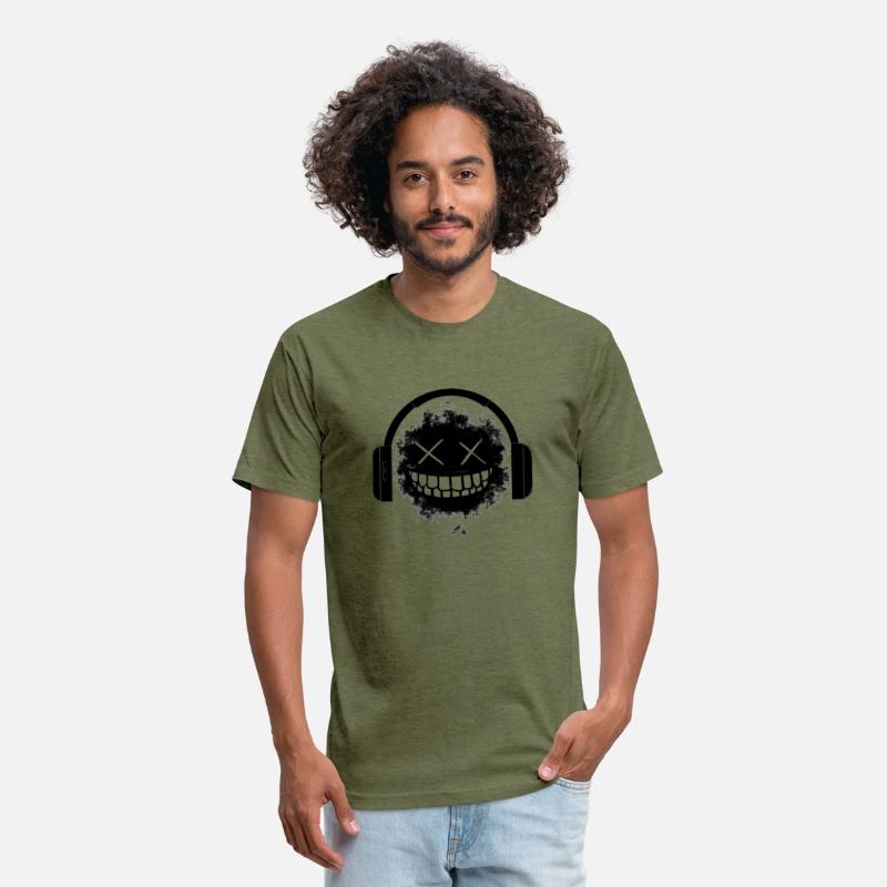 BLACK STICKER WITH A HEADPHONE AND INSANE SMILE