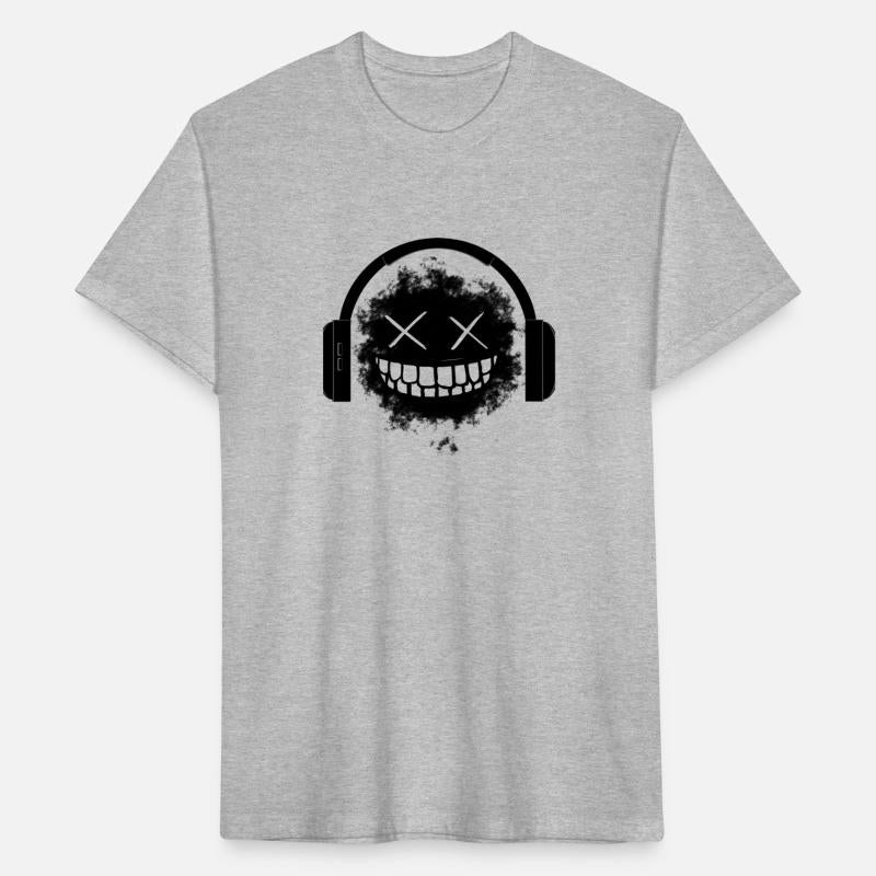 BLACK STICKER WITH A HEADPHONE AND INSANE SMILE