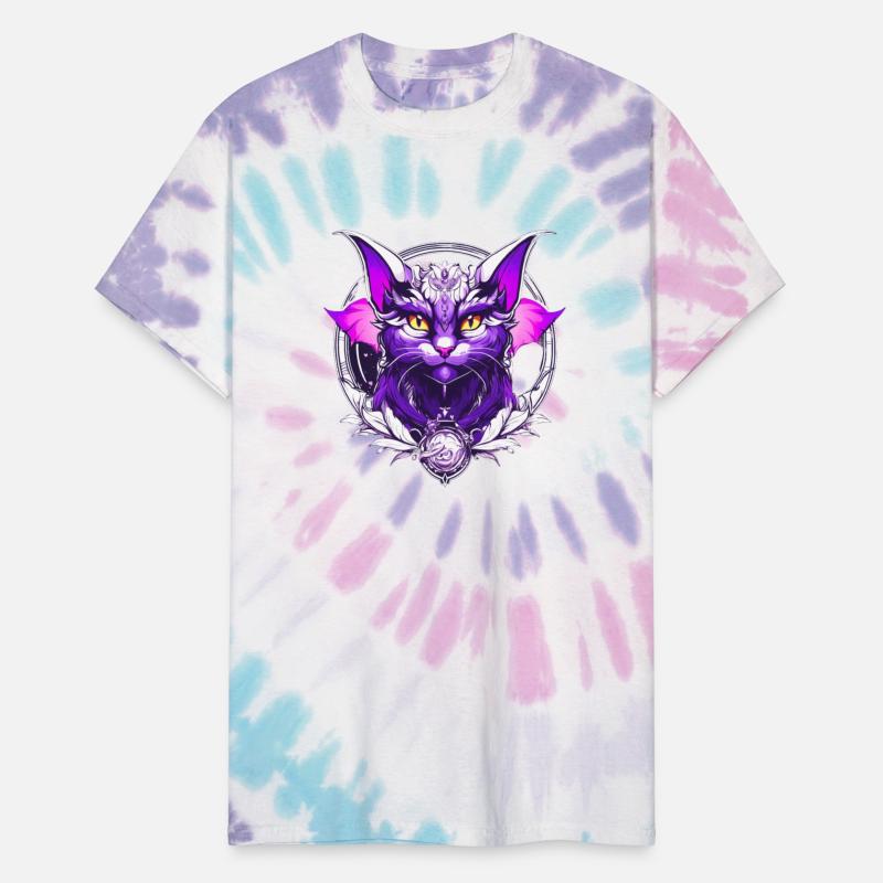 Black White purple Dragon Cat with wings the wizar