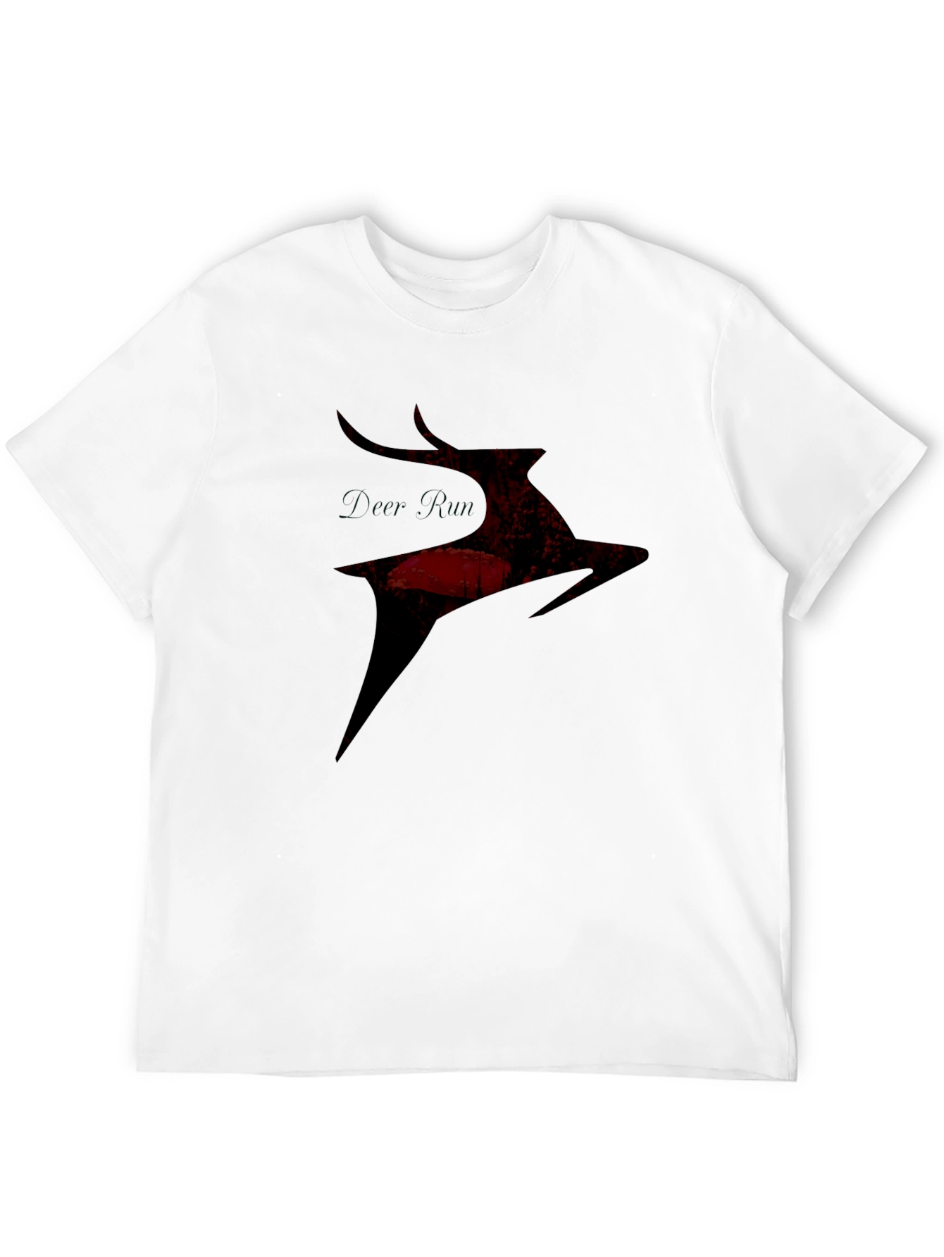 Deer Silhouette Graphic Tee - Black Casual T-Shirt