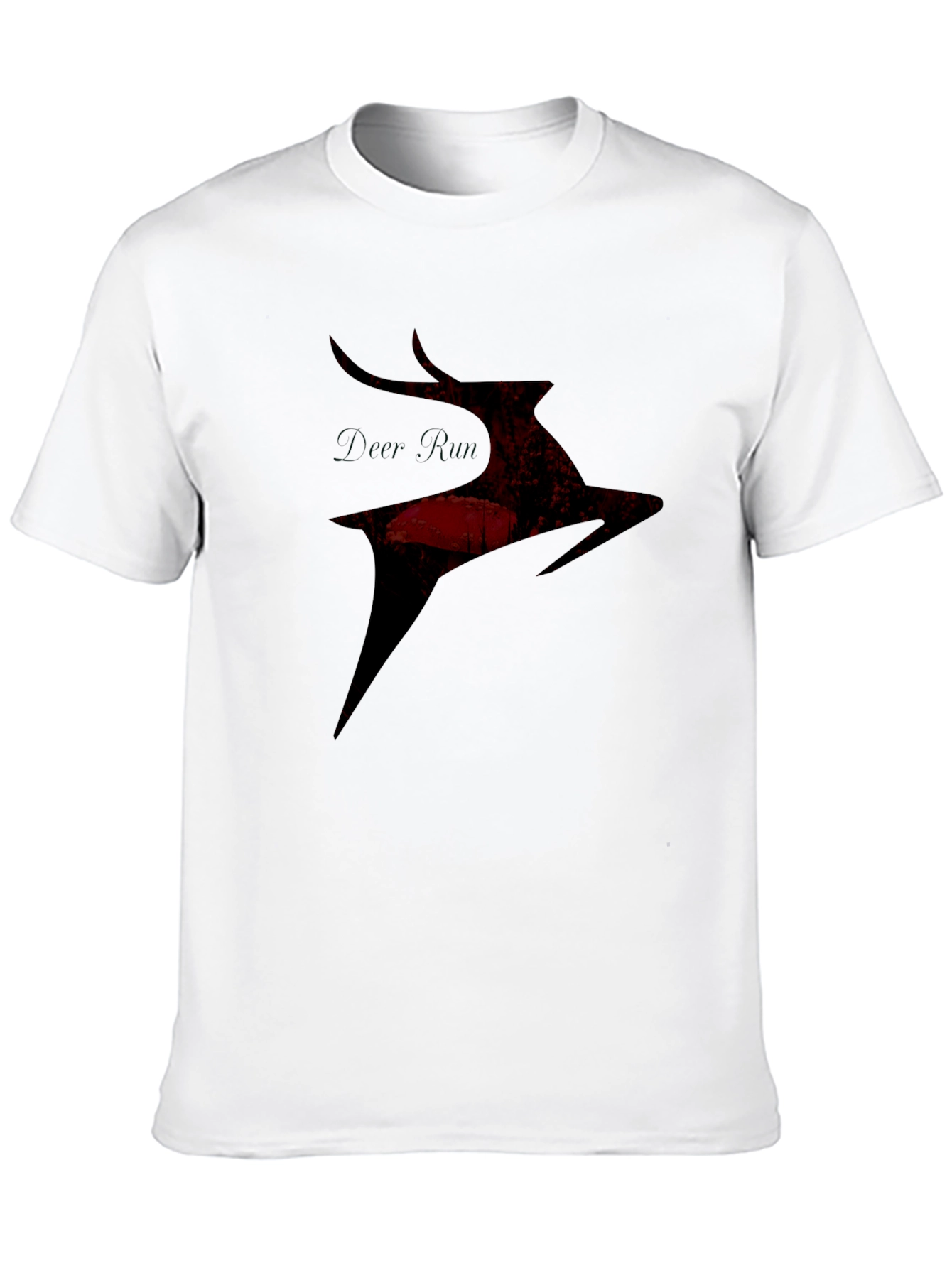 Deer Silhouette Graphic Tee - Black Casual T-Shirt