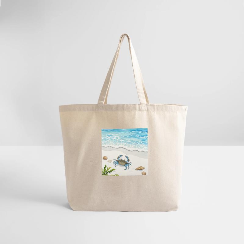 Blue Crab Beach Scene Art Tee