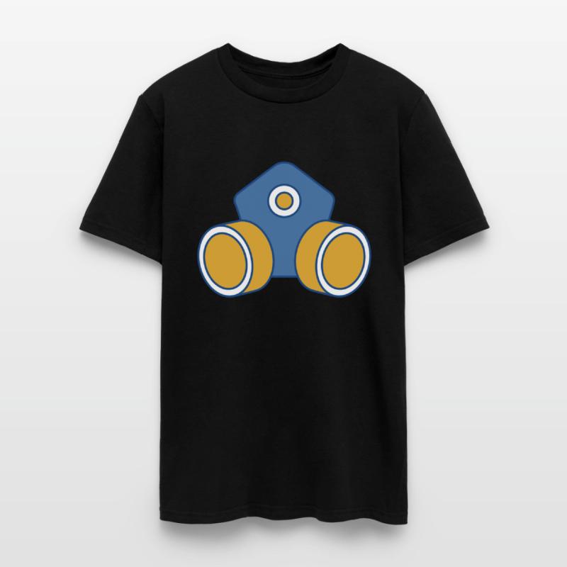 Blue yellow nuclear gas mask with filter