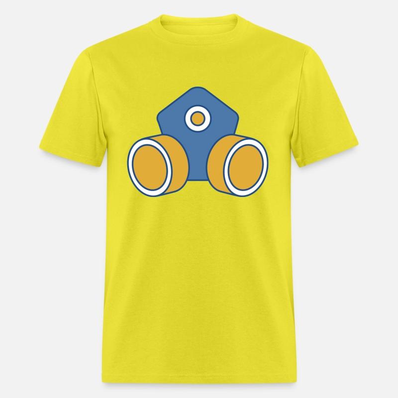 Blue yellow nuclear gas mask with filter