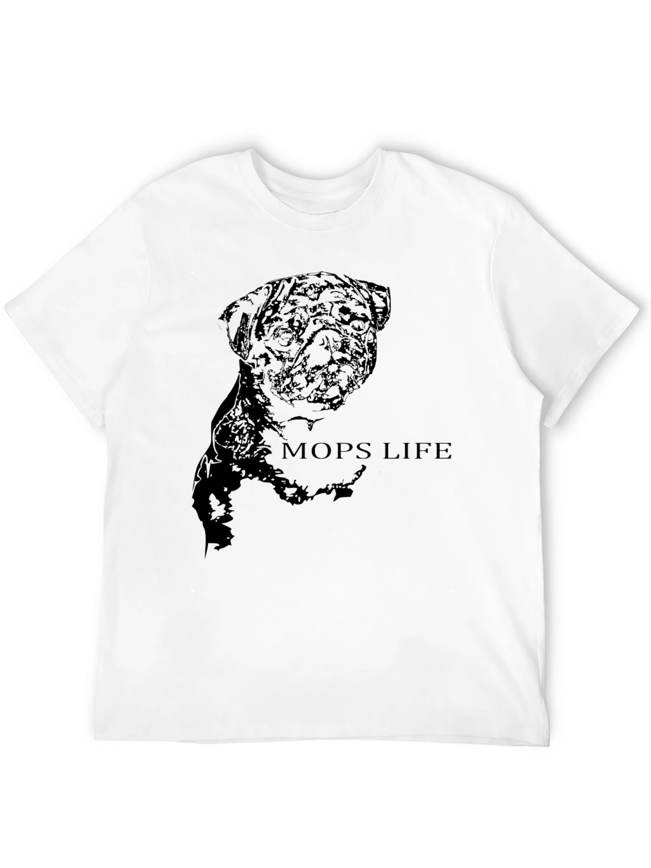 Mens Black Pug Life Graphic T-Shirt