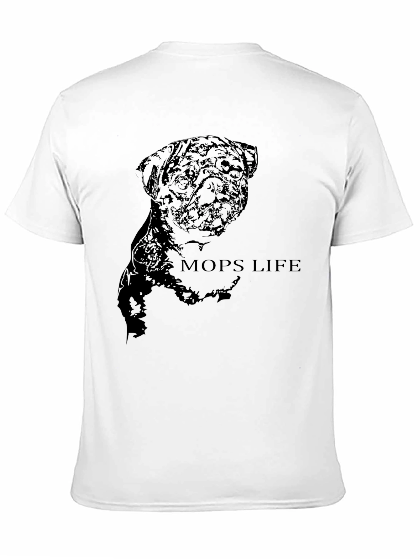 Mens Black Pug Life Graphic T-Shirt