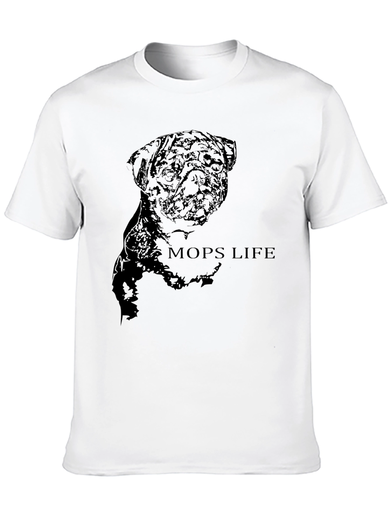 Mens Black Pug Life Graphic T-Shirt