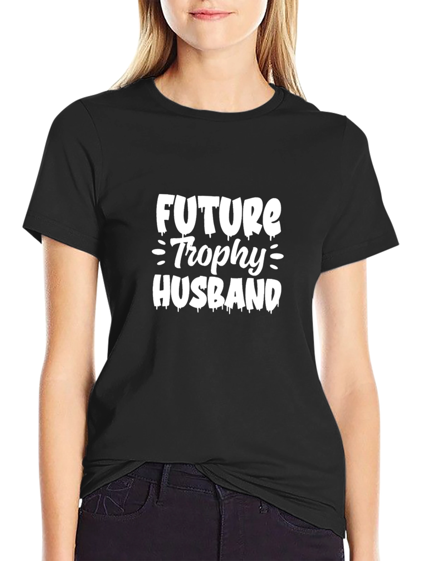 Future Trophy Husband Graphic Tee - Black Cotton T-Shirt