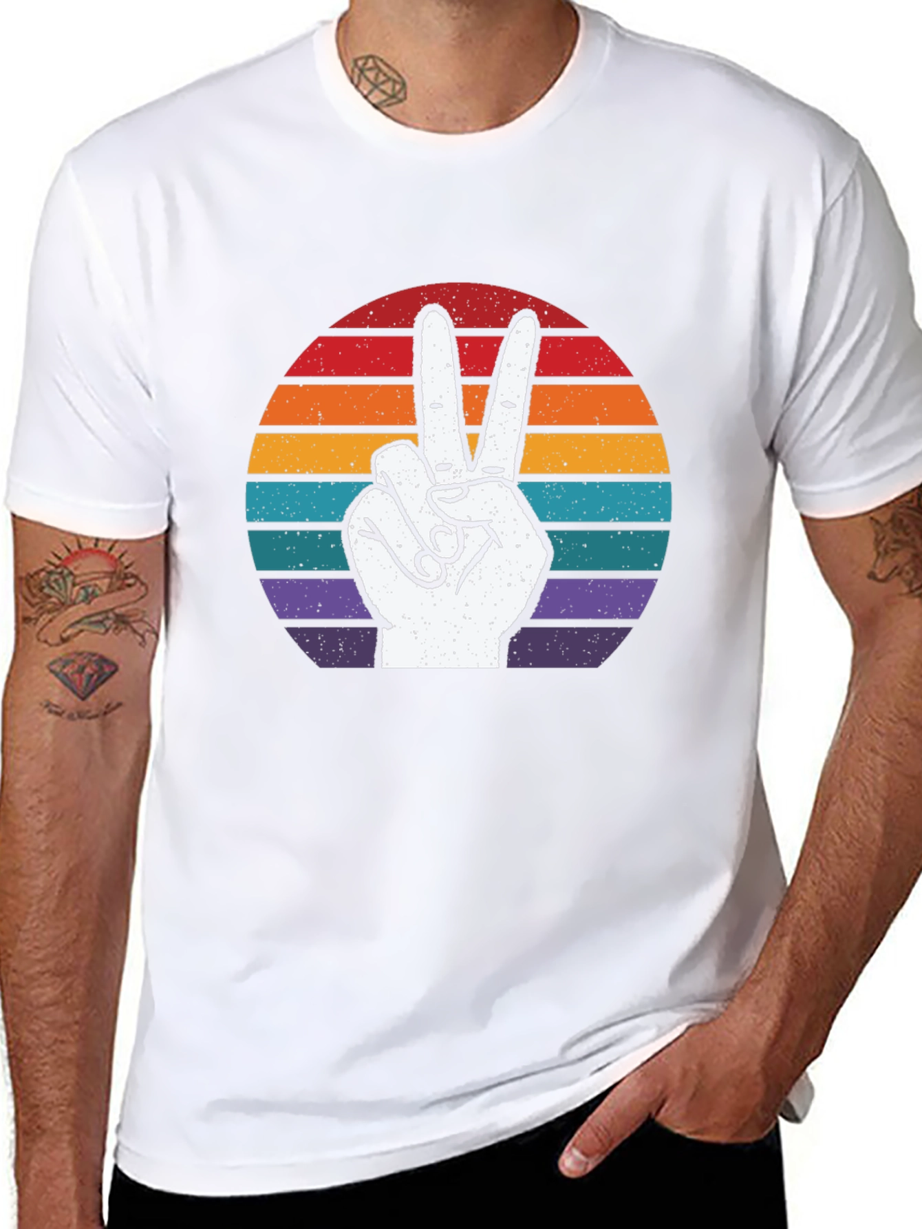 Retro Peace Sign Graphic T-Shirt