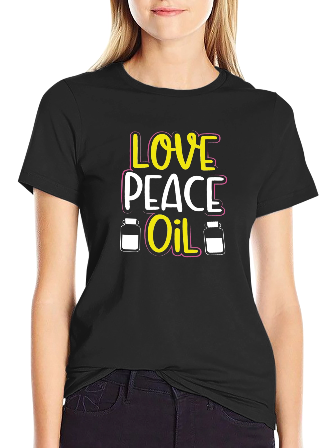 Love Peace Oil T-Shirt Black