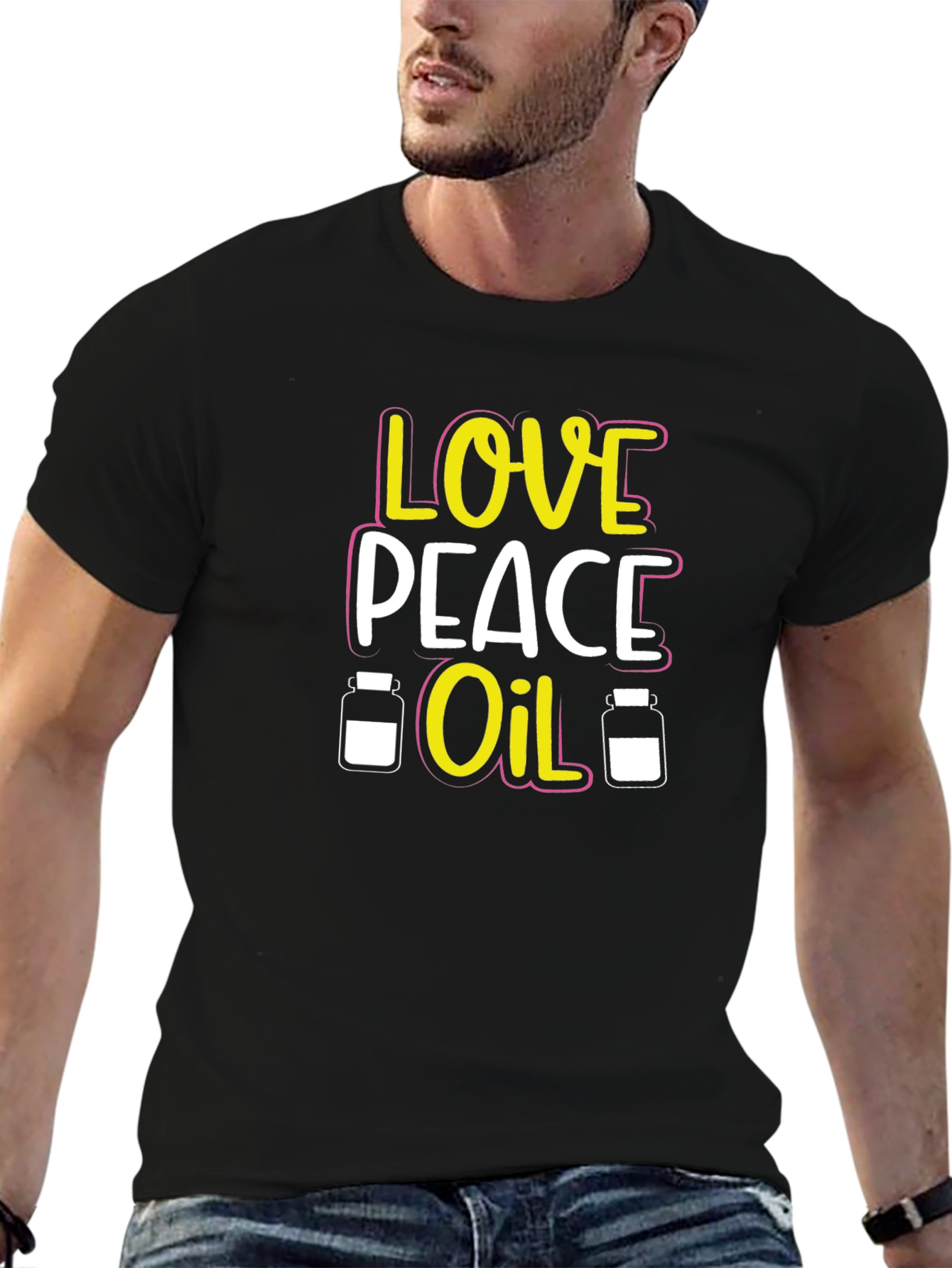 Love Peace Oil T-Shirt Black