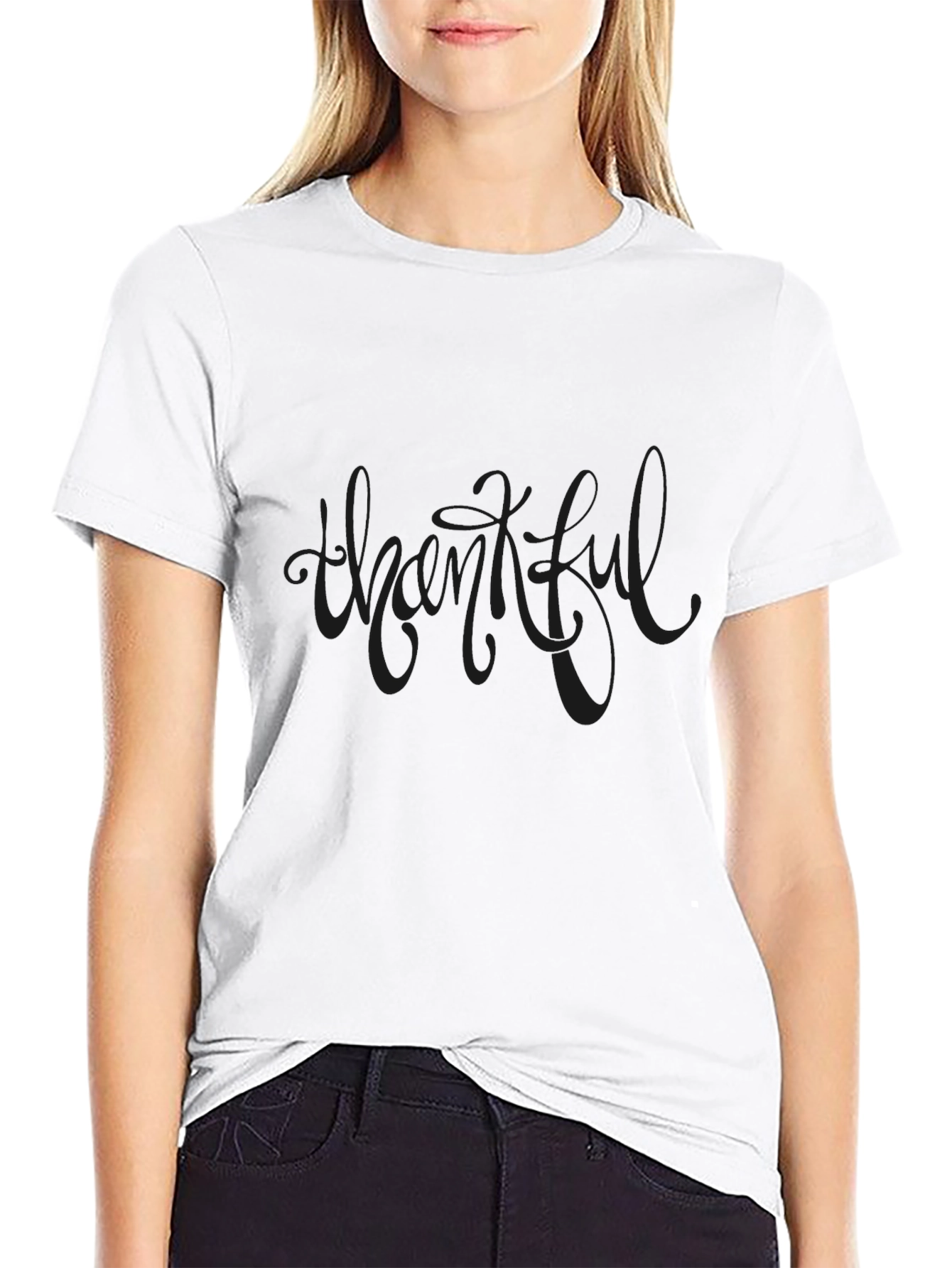 Thankful Black Graphic Tee