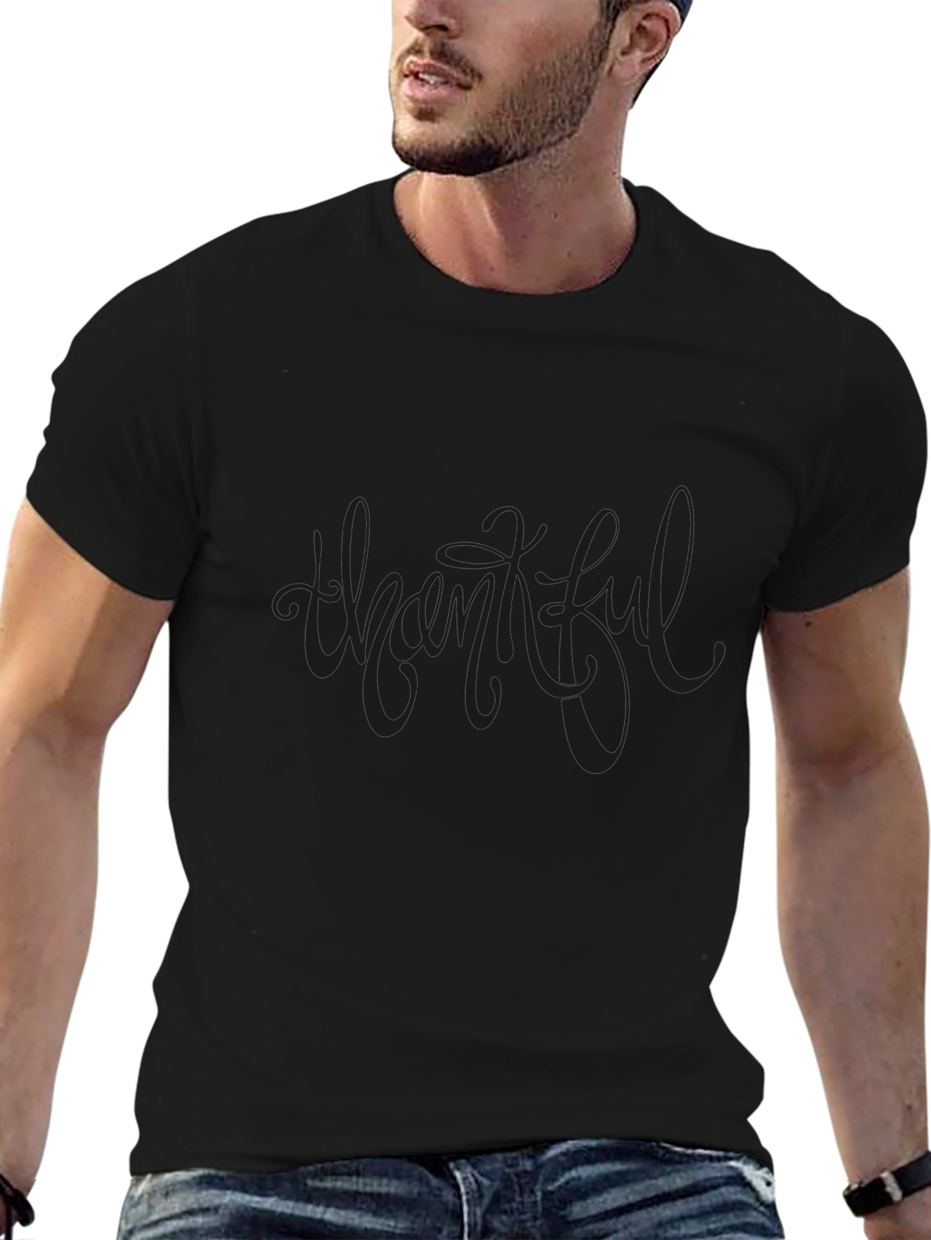 Thankful Black Graphic Tee