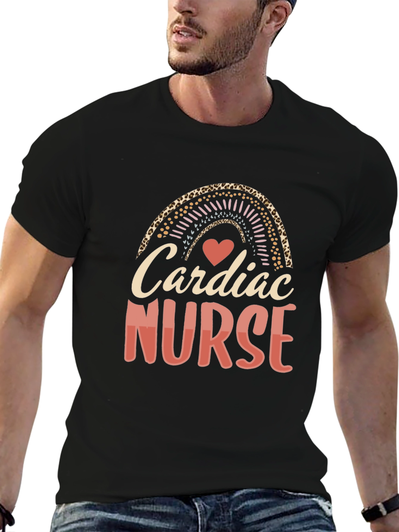 Cardiac Nurse Rainbow Graphic Tee