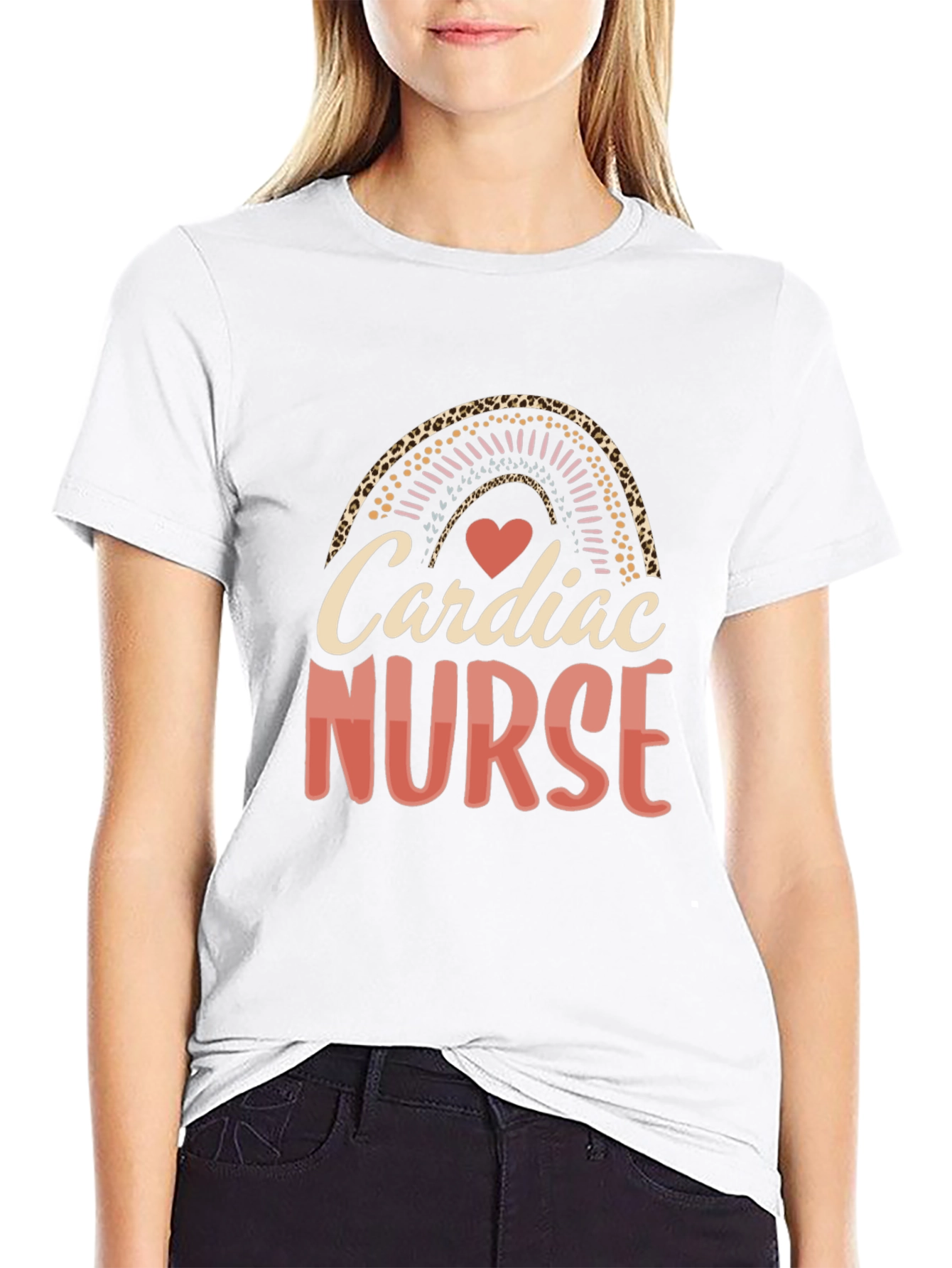 Cardiac Nurse Rainbow Graphic Tee