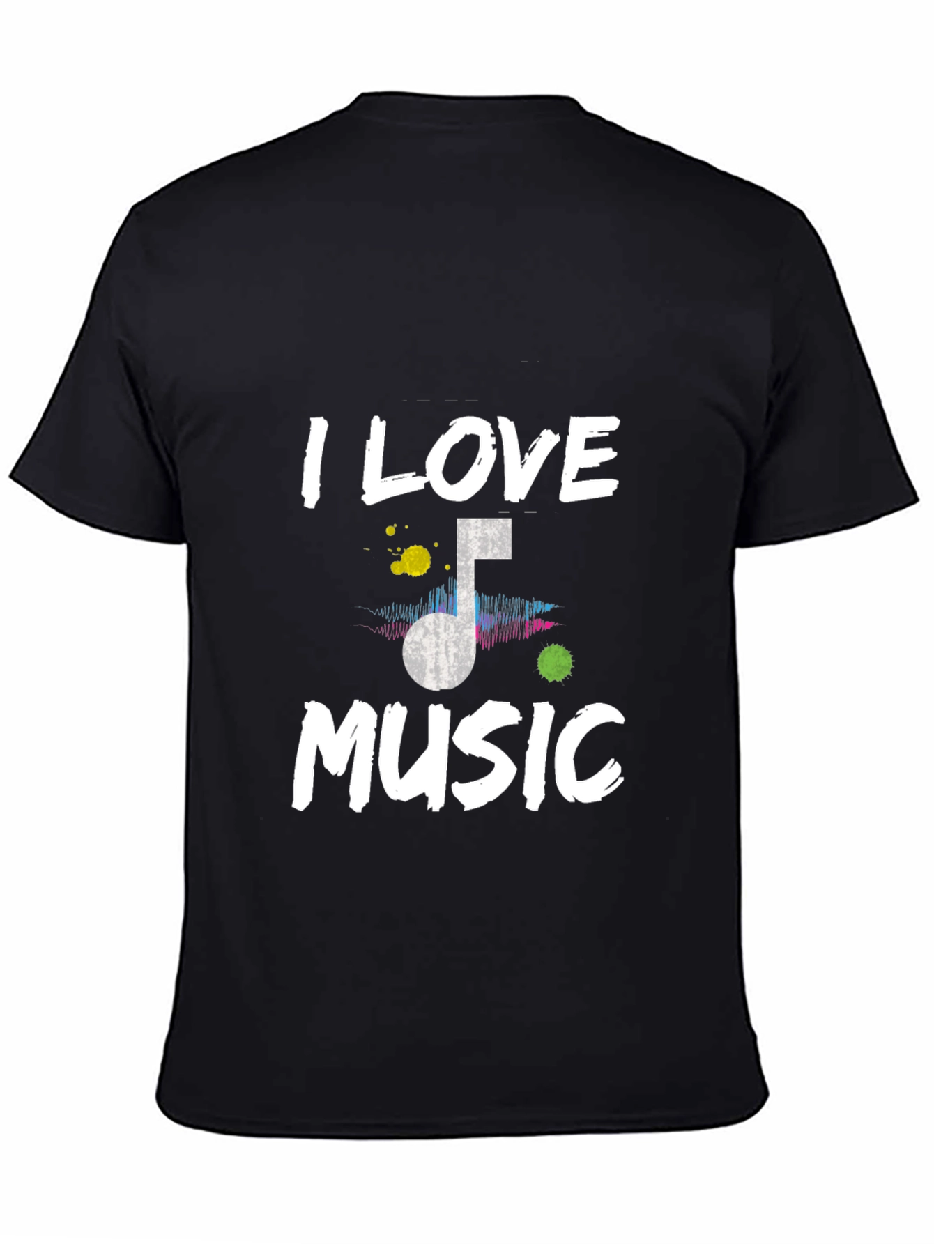 I Love Music Black Graphic Tee