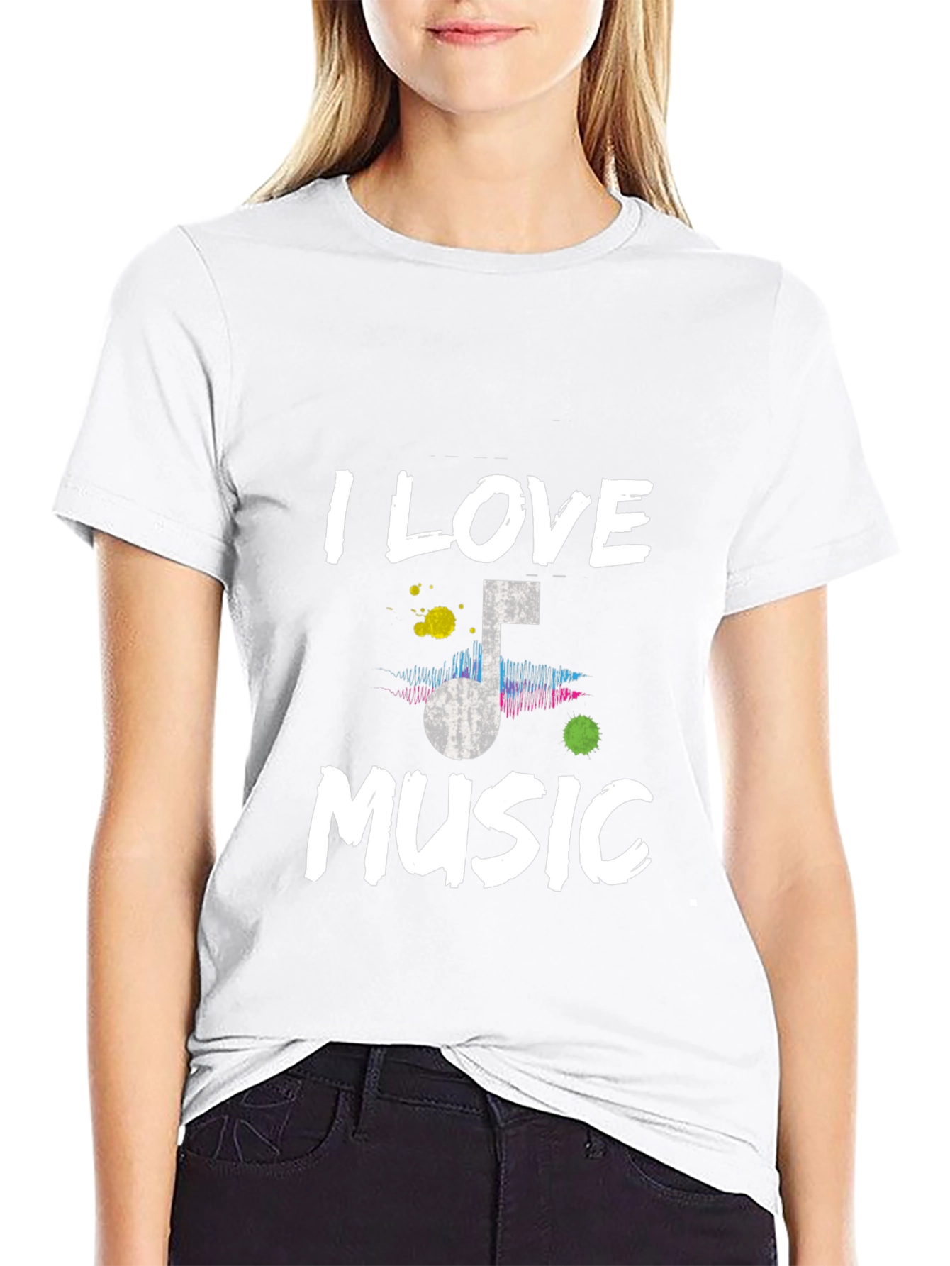 I Love Music Black Graphic Tee